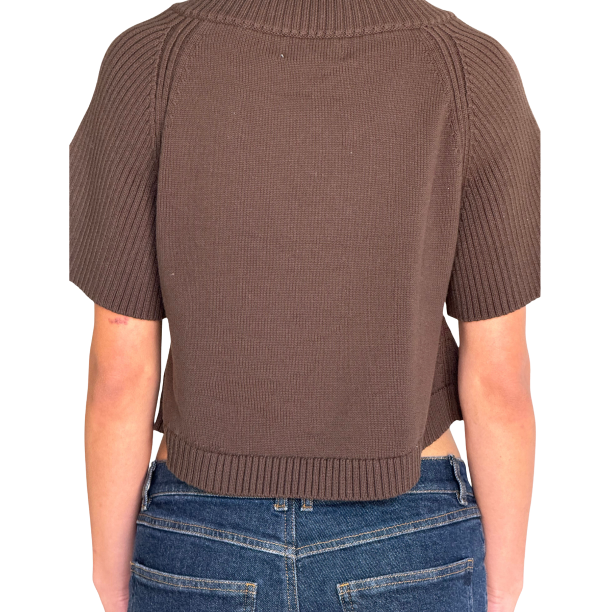 Frankies Bikinis Womens Everett Cotton Knit Cape-Chocolate Brown