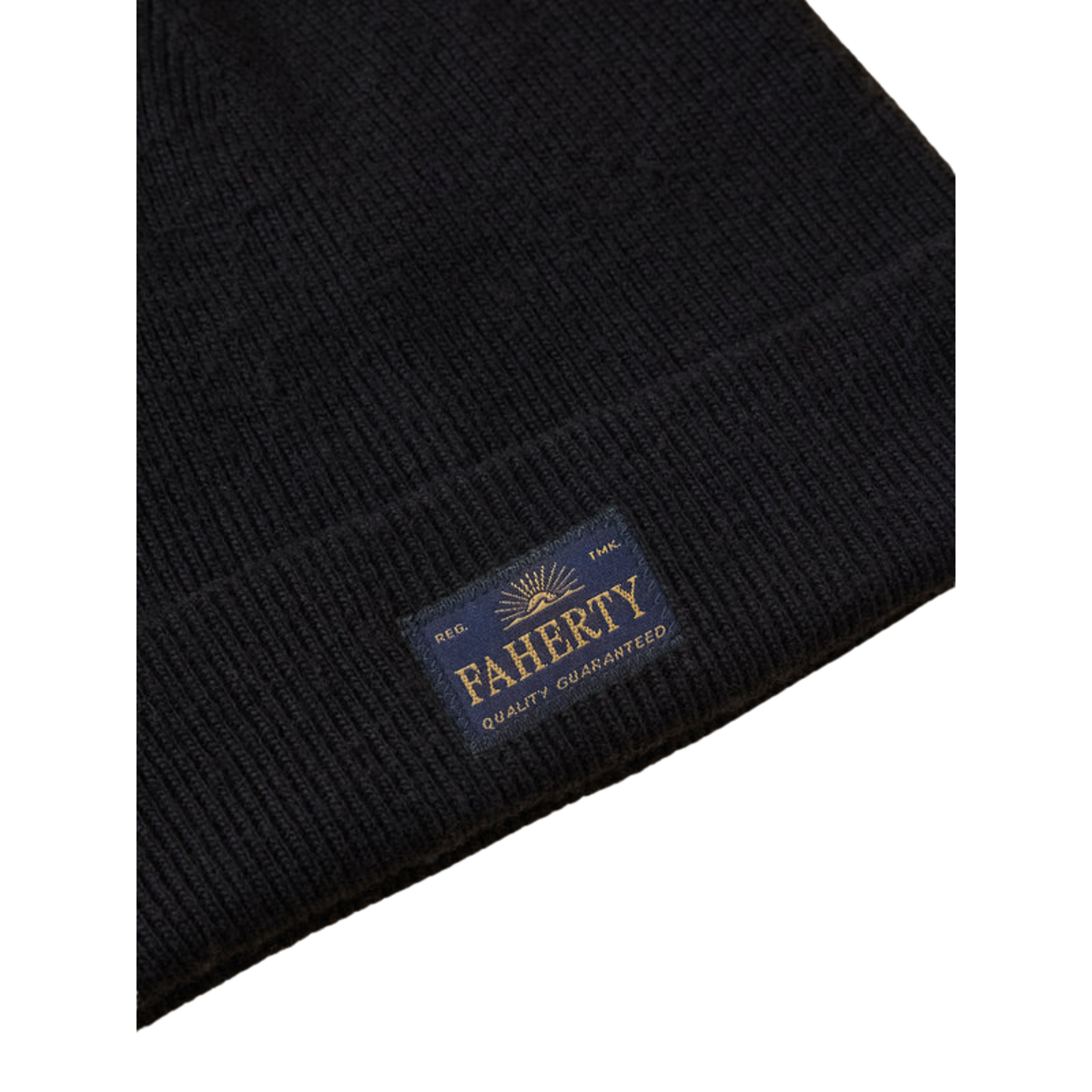 Faherty Womens Evergreen Fairisle Pom Beanie-Black