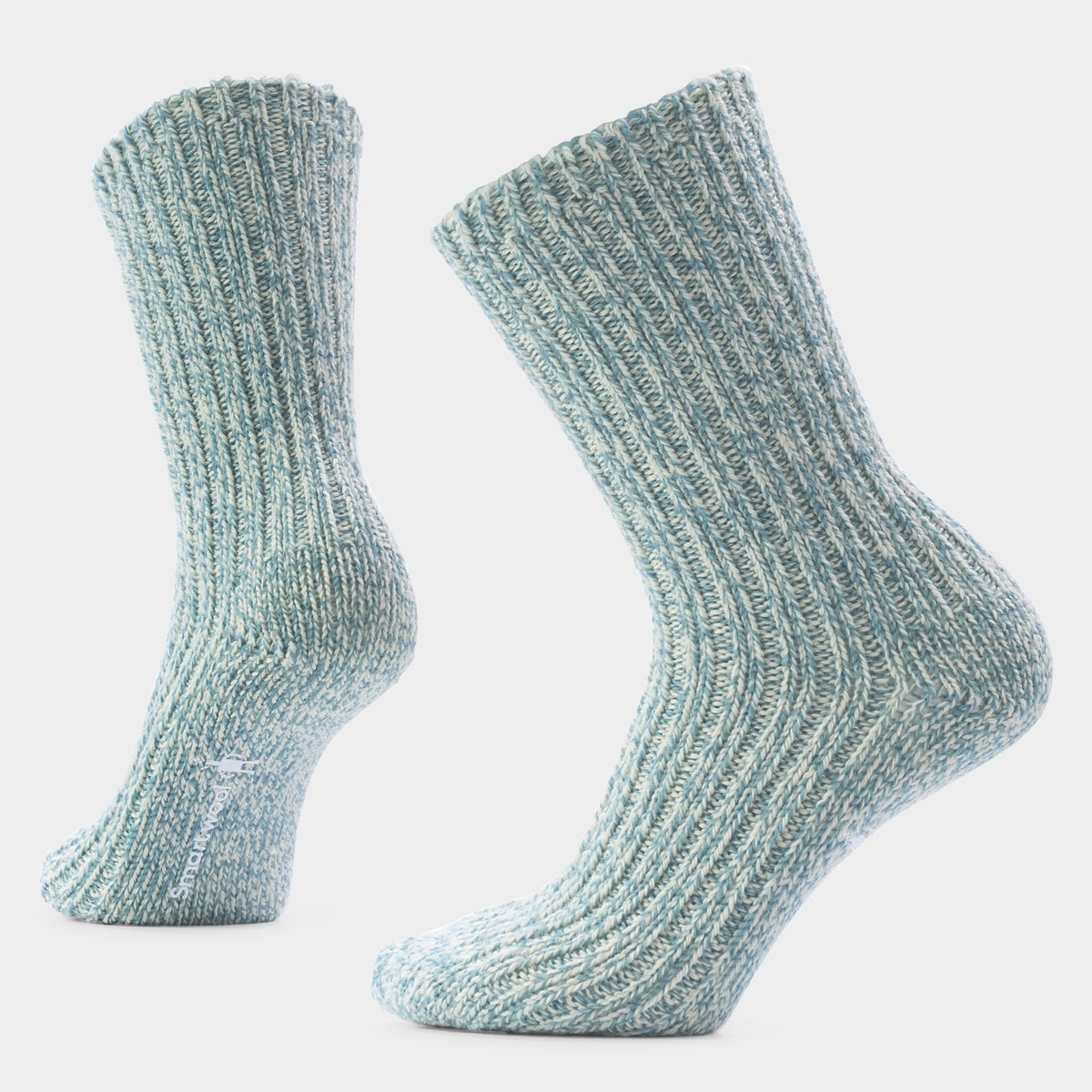 Smartwool Womens Everyday Cozy Heritage Rib Crew Socks - Dusty Teal
