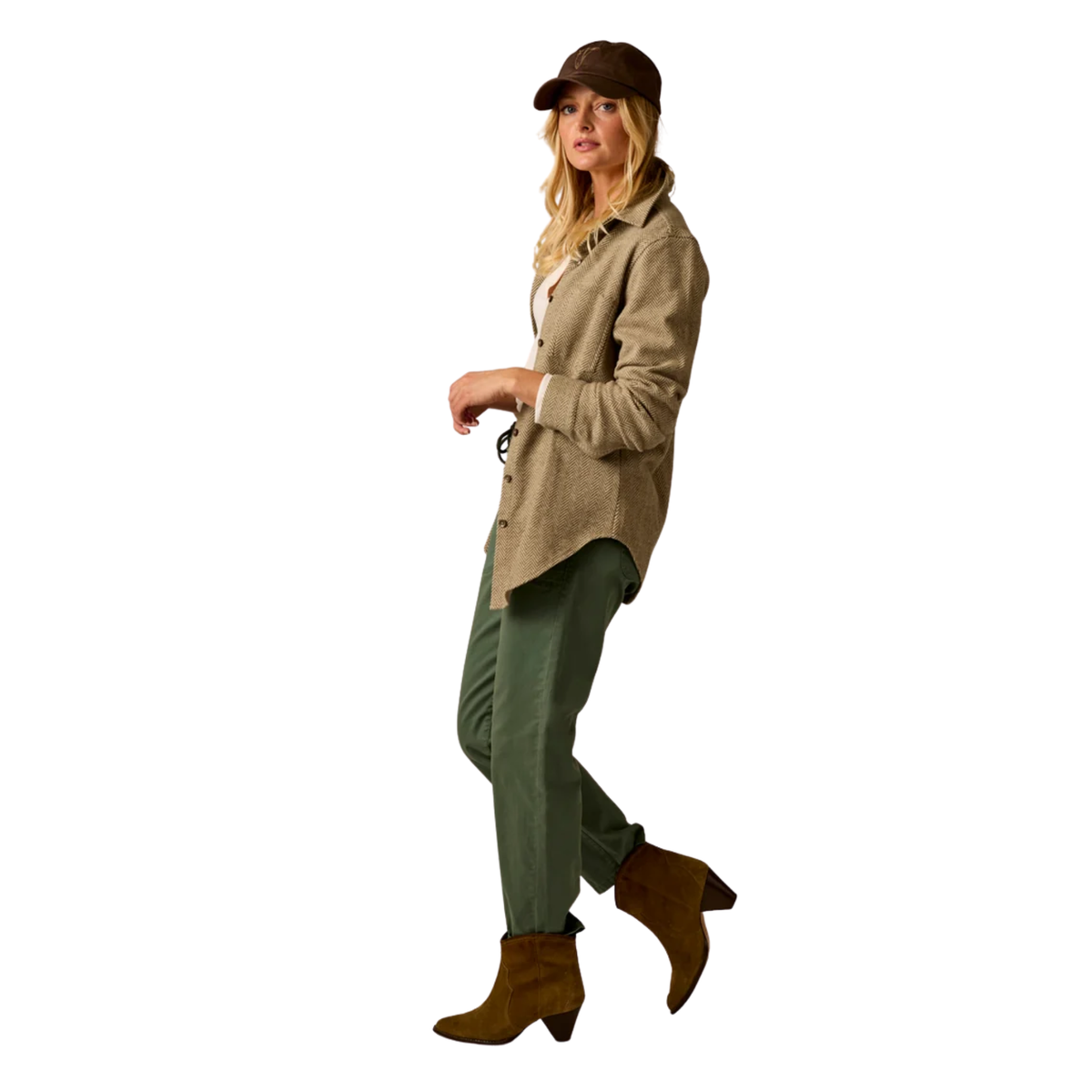 Carve Designs Womens Fairbanks Supersoft Shirt-Herringbone
