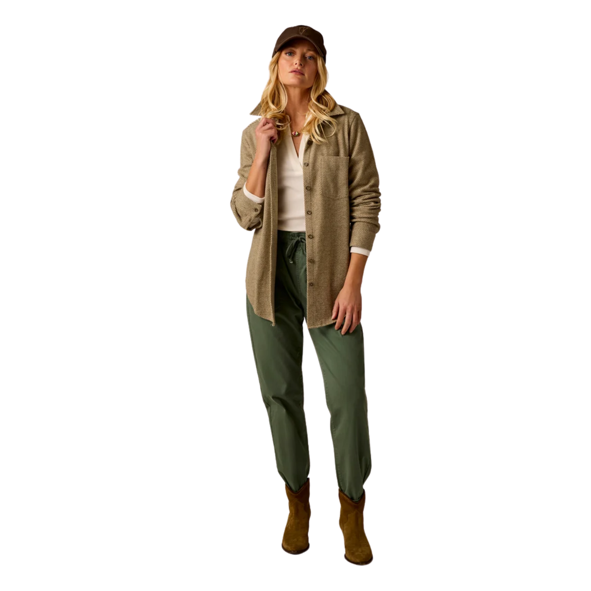 Carve Designs Womens Fairbanks Supersoft Shirt-Herringbone