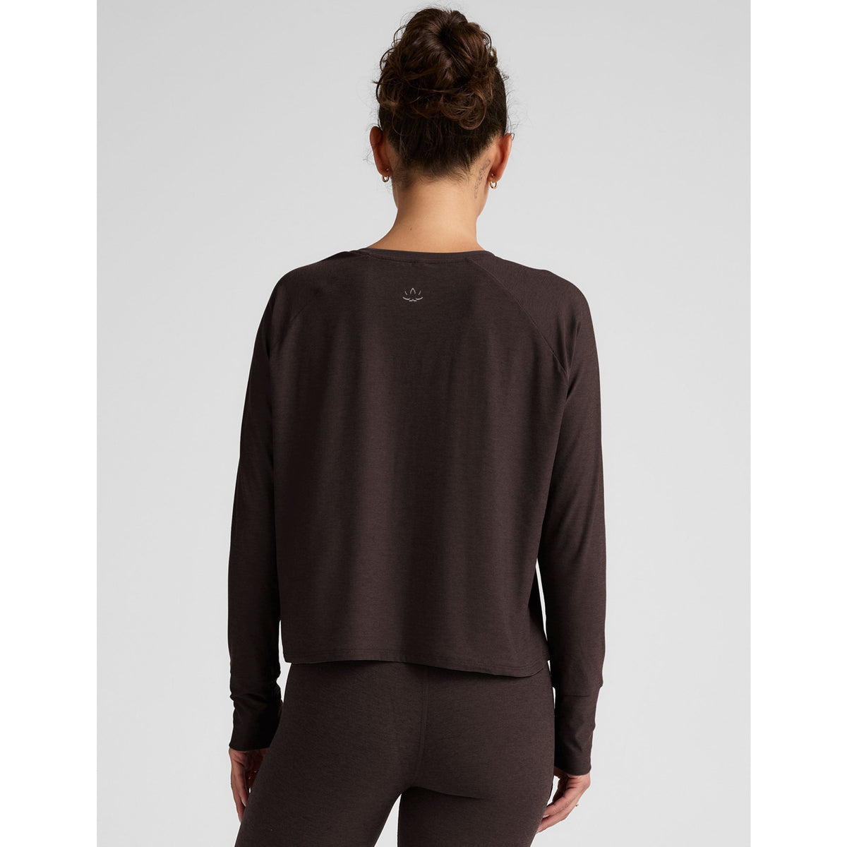 Beyond Yoga Womens Featherweight Daydreamer Pullover - Dark Chocolate Heather