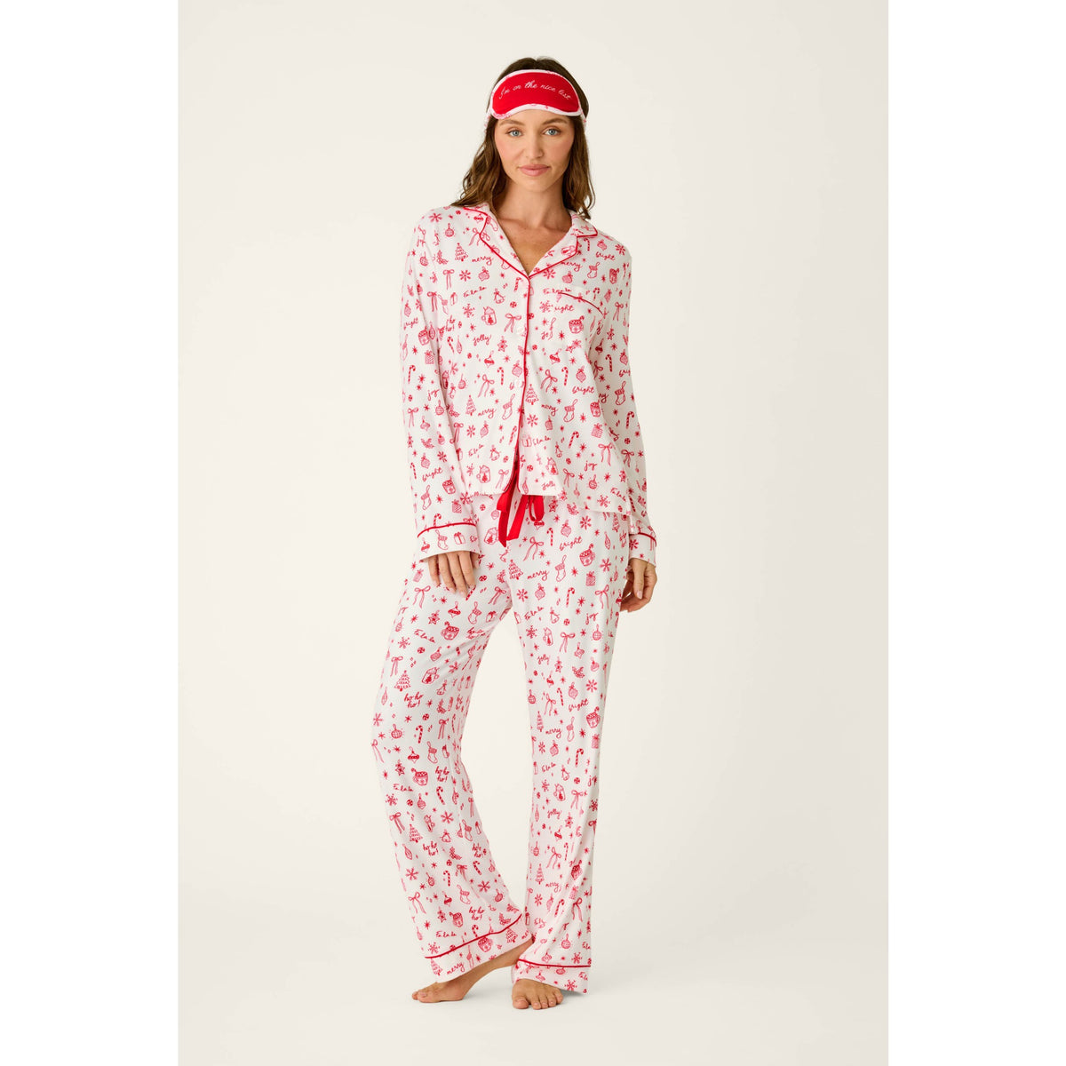 Pj Salvage Womens Femme De Noel PJ Set - Ivory