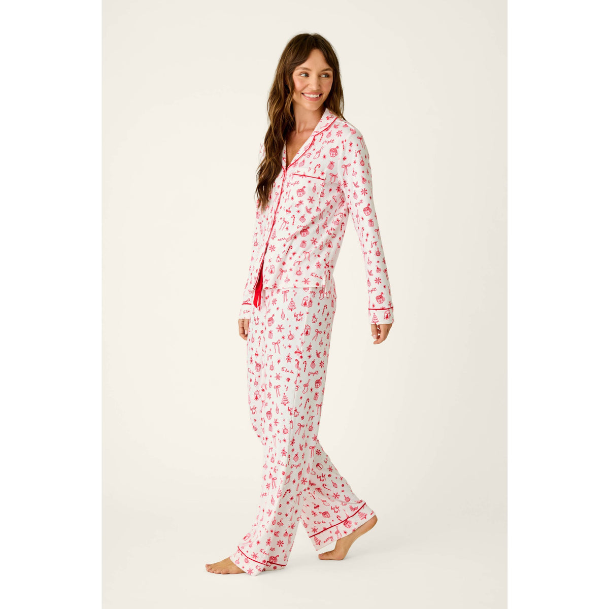 Pj Salvage Womens Femme De Noel PJ Set - Ivory