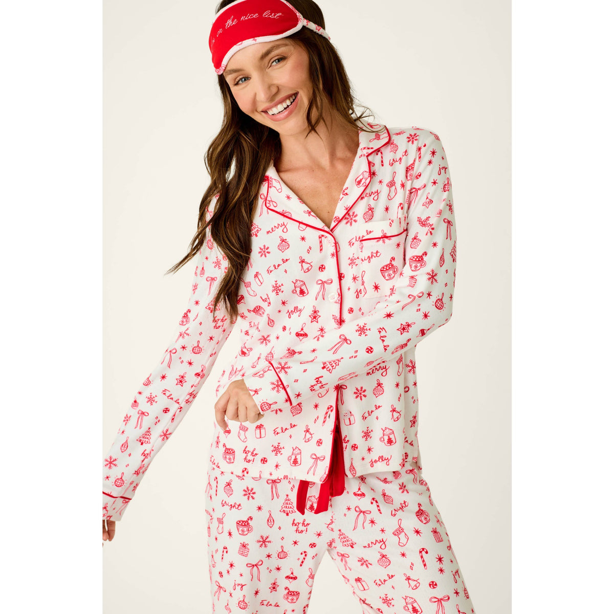 Pj Salvage Womens Femme De Noel PJ Set - Ivory