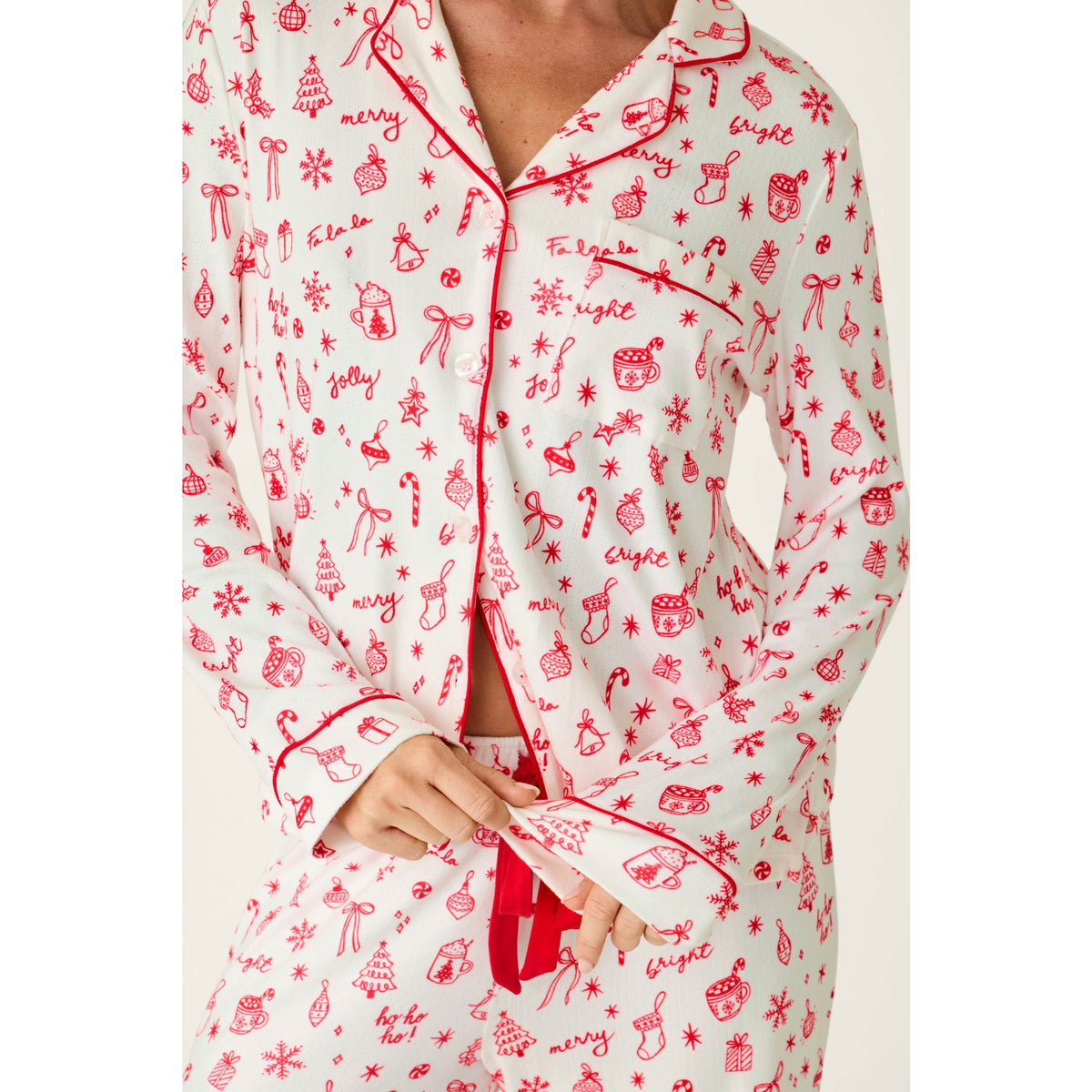 Pj Salvage Womens Femme De Noel PJ Set - Ivory