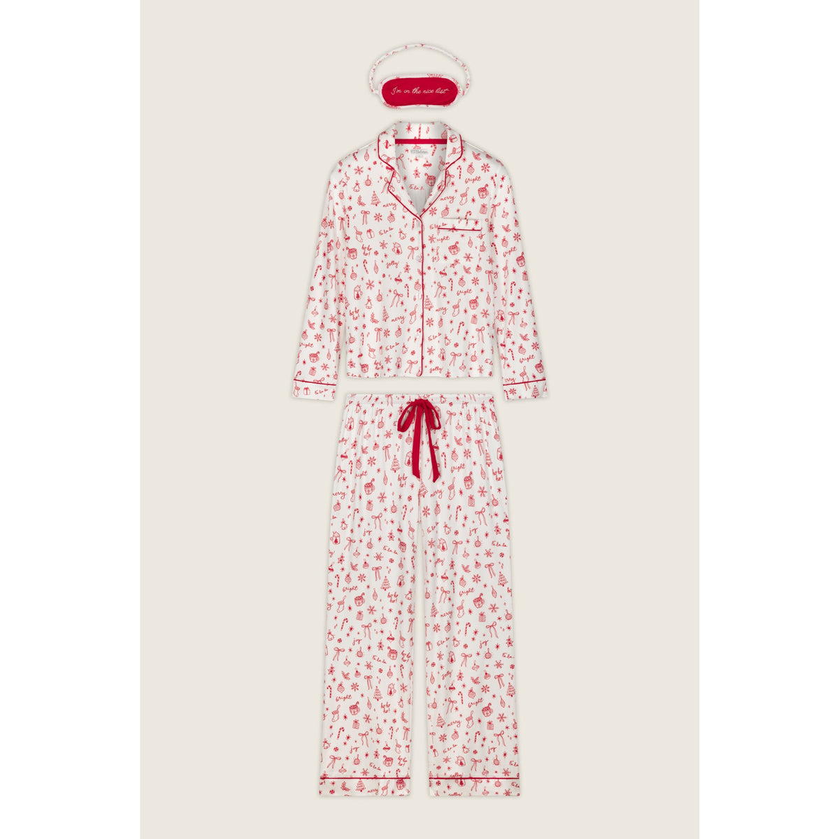 Pj Salvage Womens Femme De Noel PJ Set - Ivory
