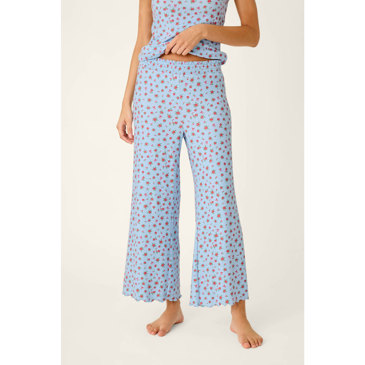 Pj Salvage Womens Festive Florals Crop Pant - Skyride