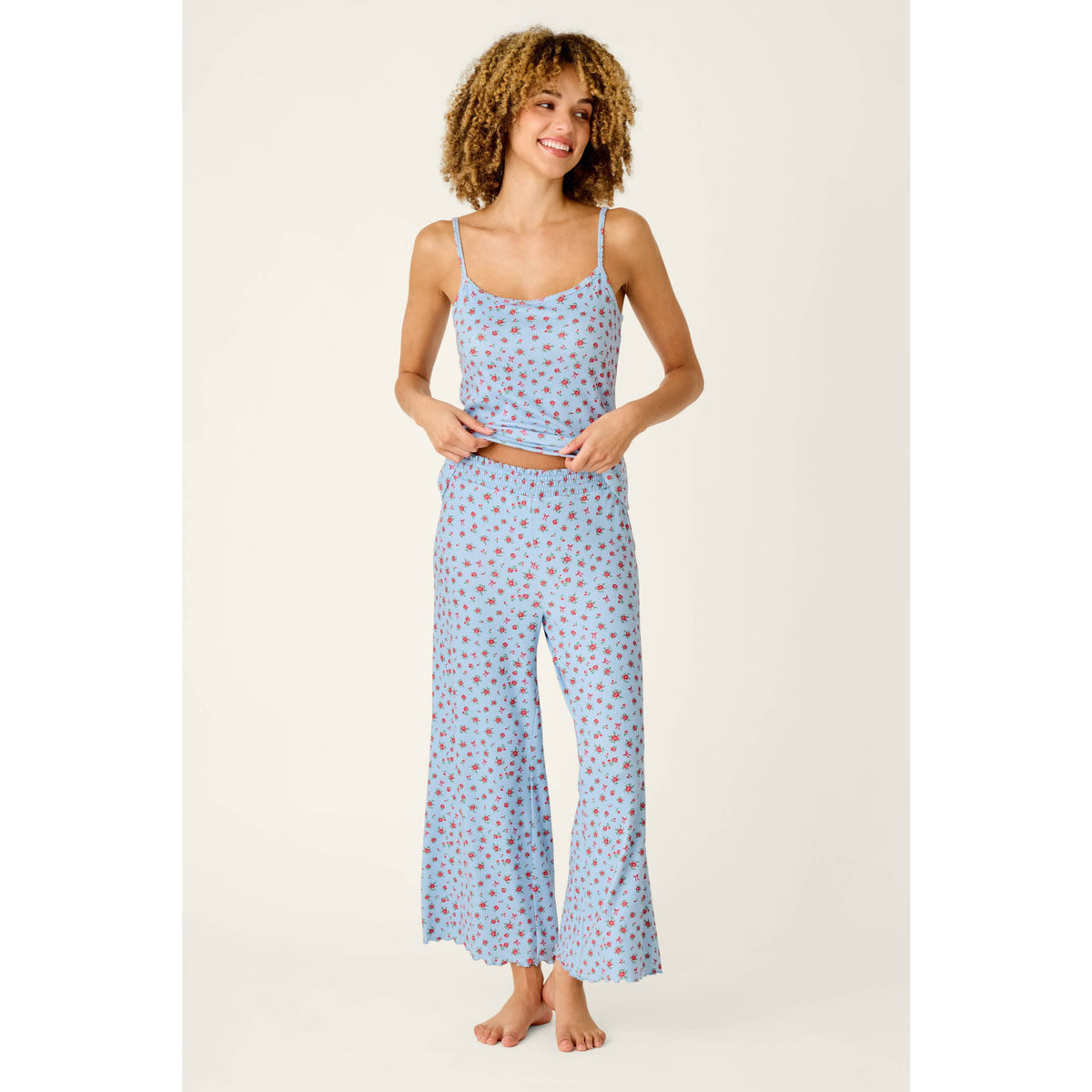 Pj Salvage Womens Festive Florals Crop Pant - Skyride