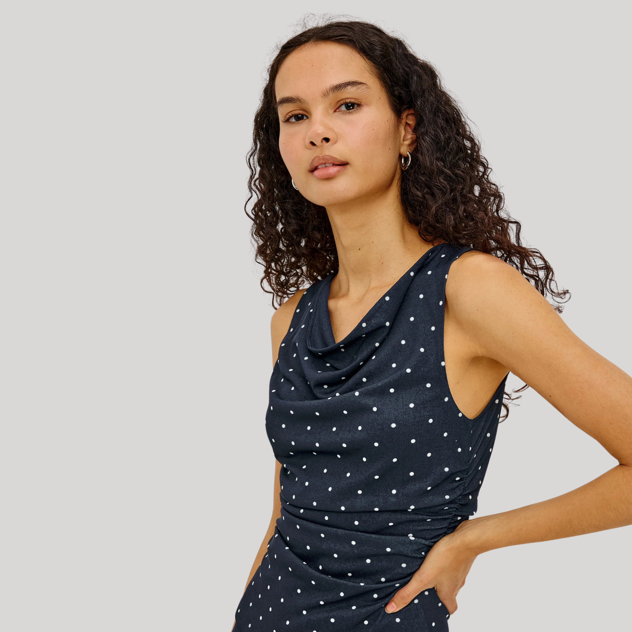 Rails Womens Fete Top in Navy Polka Dots-Navy Polka Dots