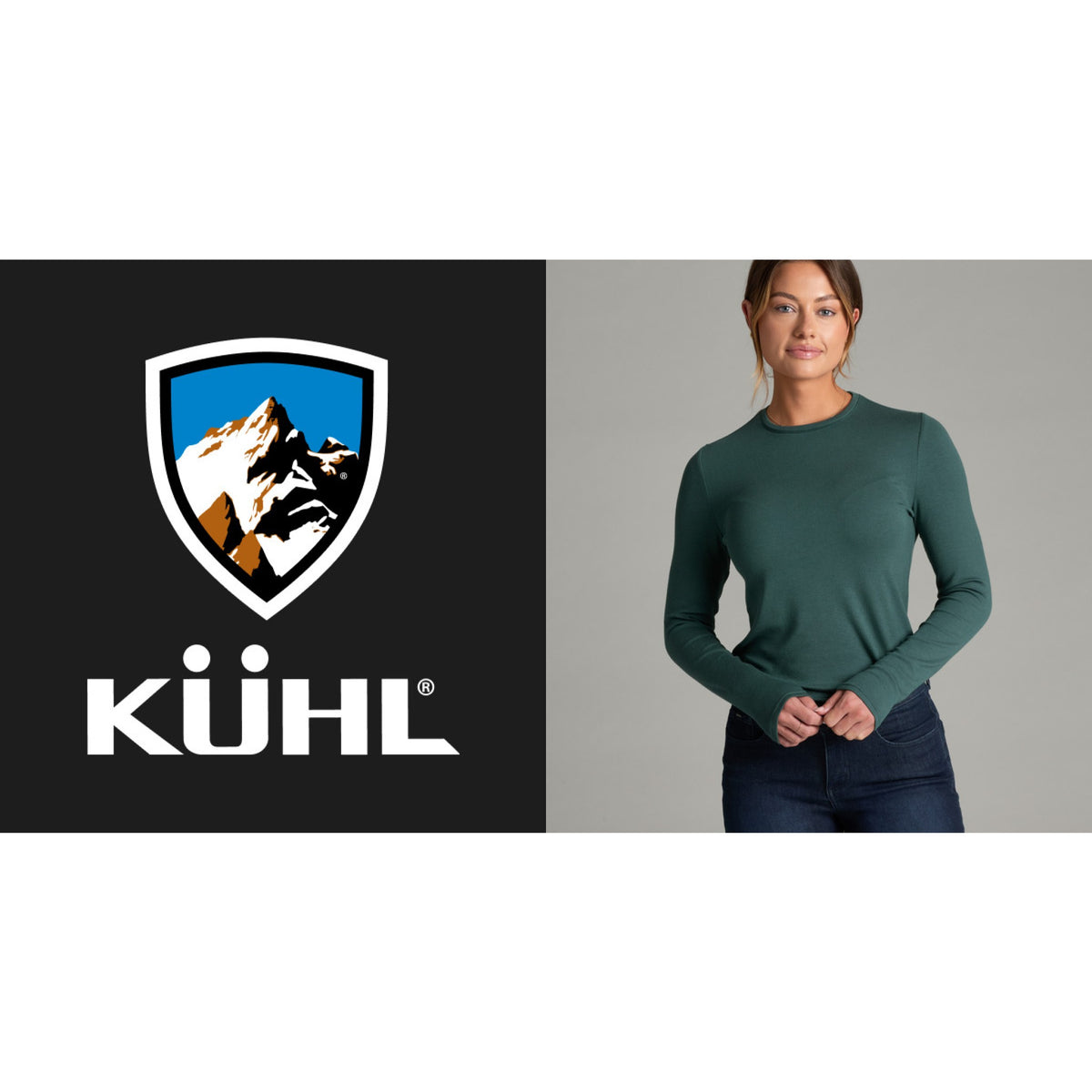Kuhl Womens Fiora Crew Long Sleeves- Rain Forest