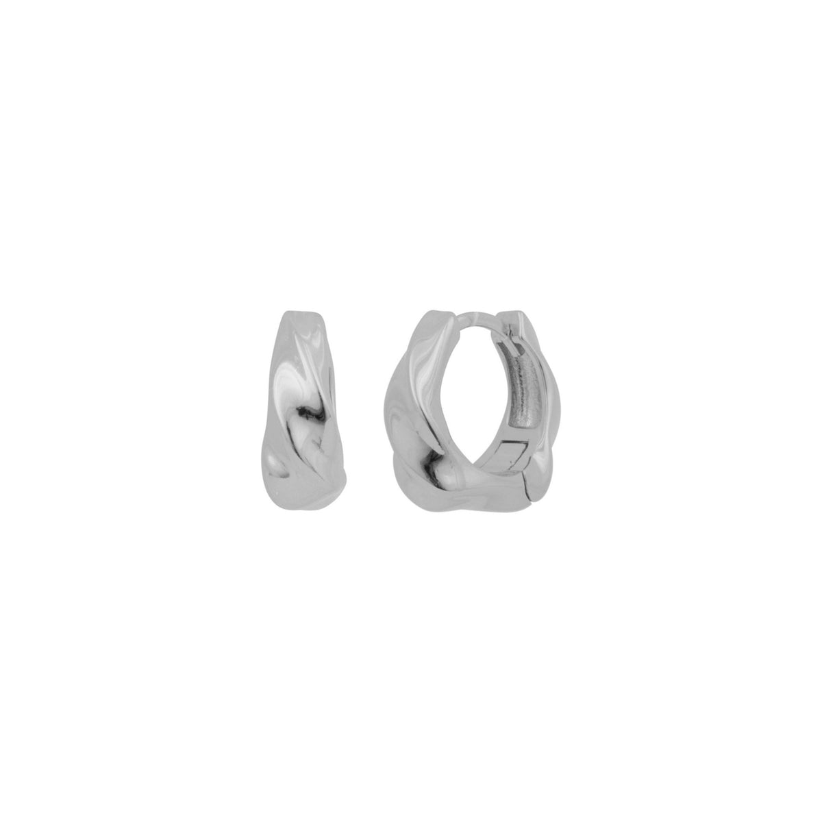 Fyb Jewelry Womens Freya Twist Huggies in Silver