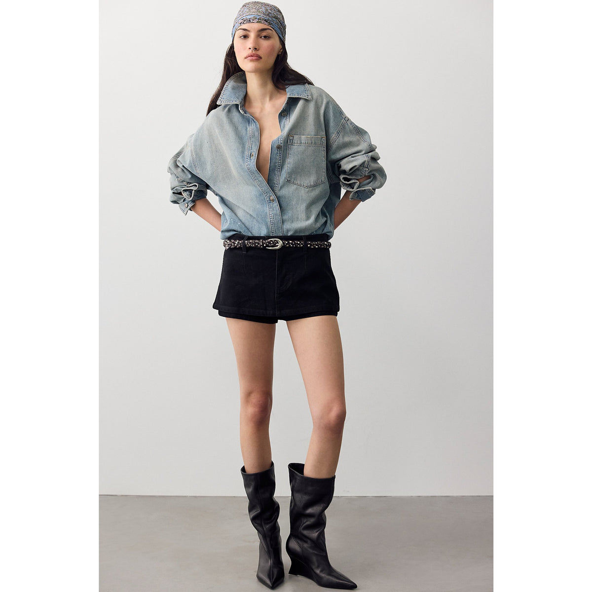Free People Womens Gallivanting Suede Skort - Black