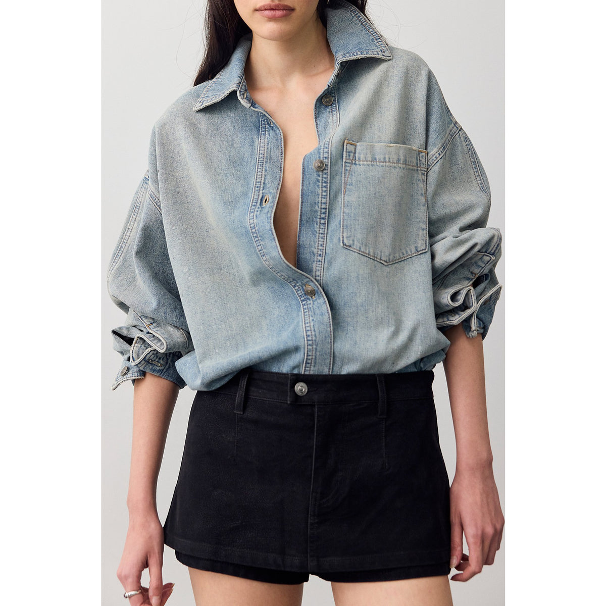 Free People Womens Gallivanting Suede Skort - Black