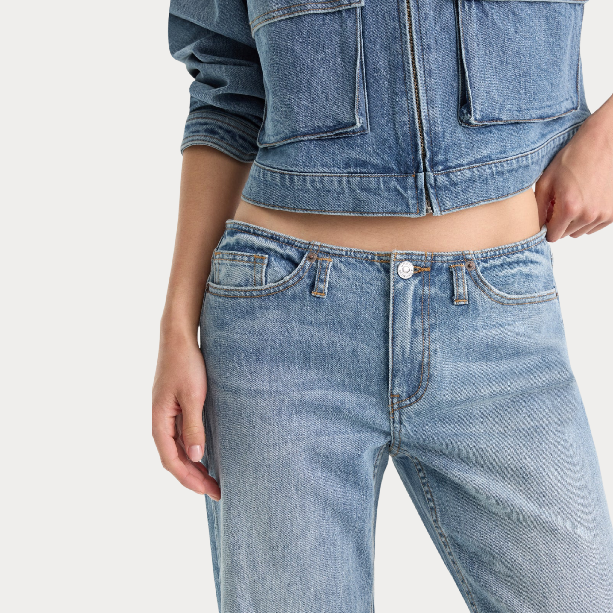 Good American Womens Ghost Waist Low Loose-Indigo1320
