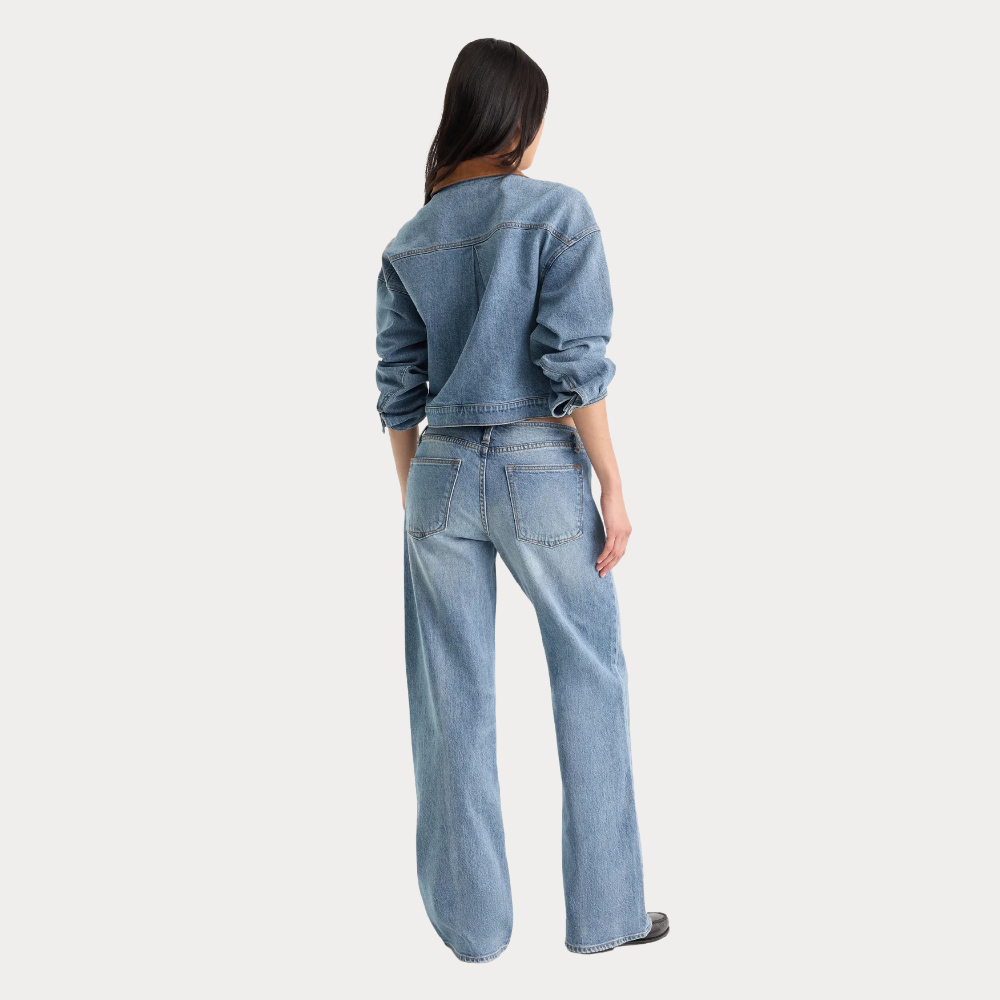 Good American Womens Ghost Waist Low Loose-Indigo1320