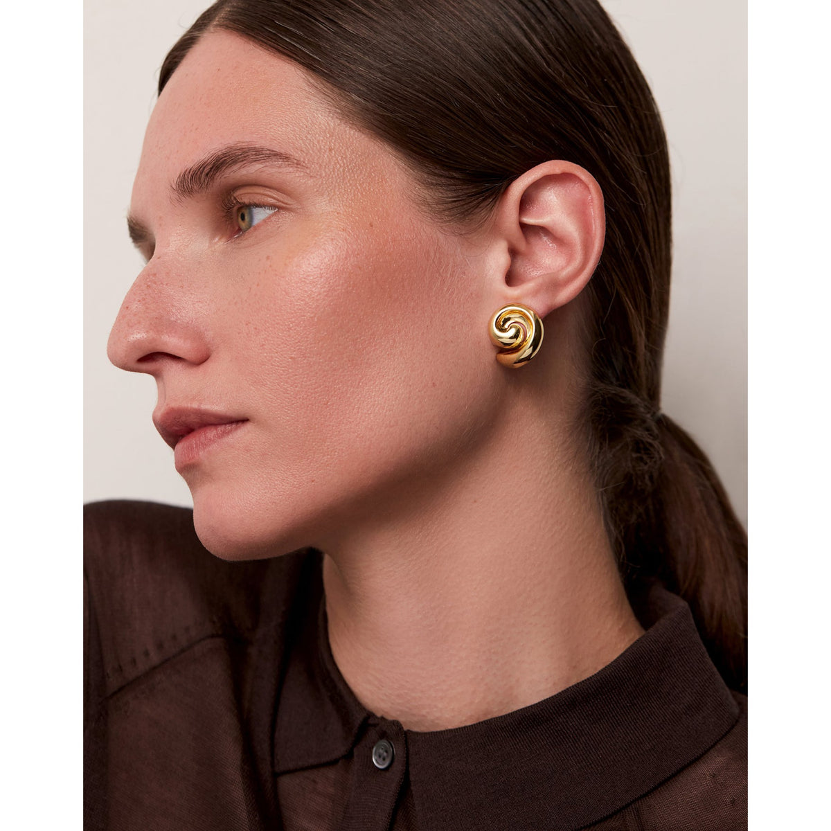 Jenny Bird Womens Gio Earrings in High Polish Gold - Gold