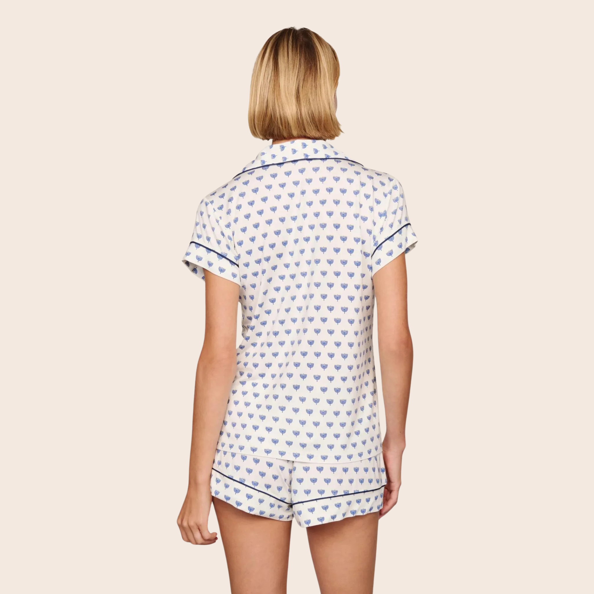Eberjey Womens Gisele Printed Shortie Set - Little Heart Sorbet Pink / Black