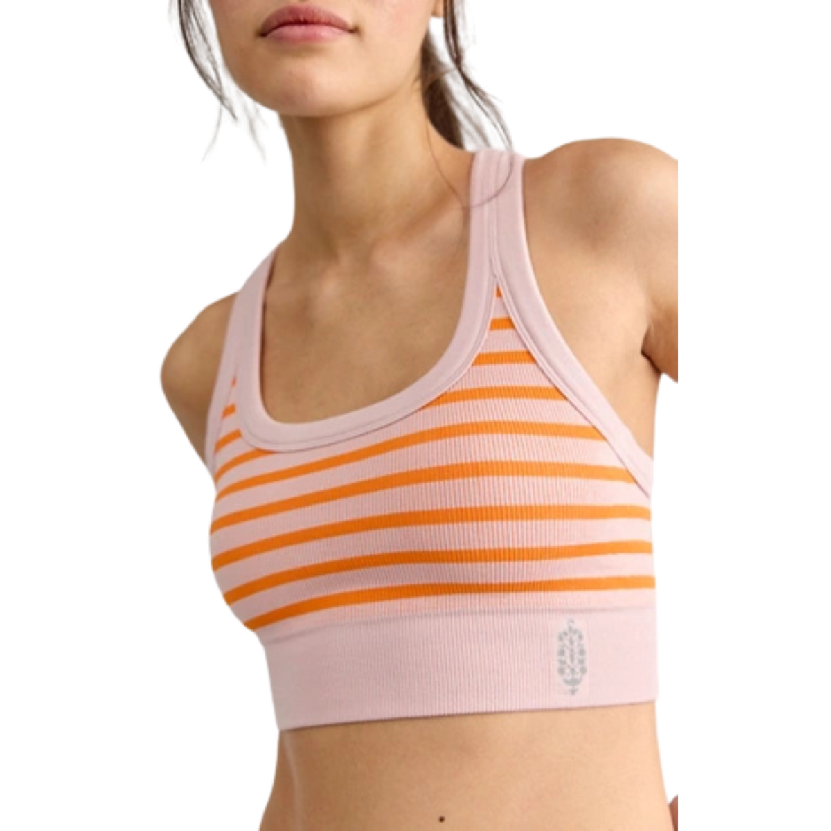 Free People Womens Go To Stripe Bra-Burning Up Combo