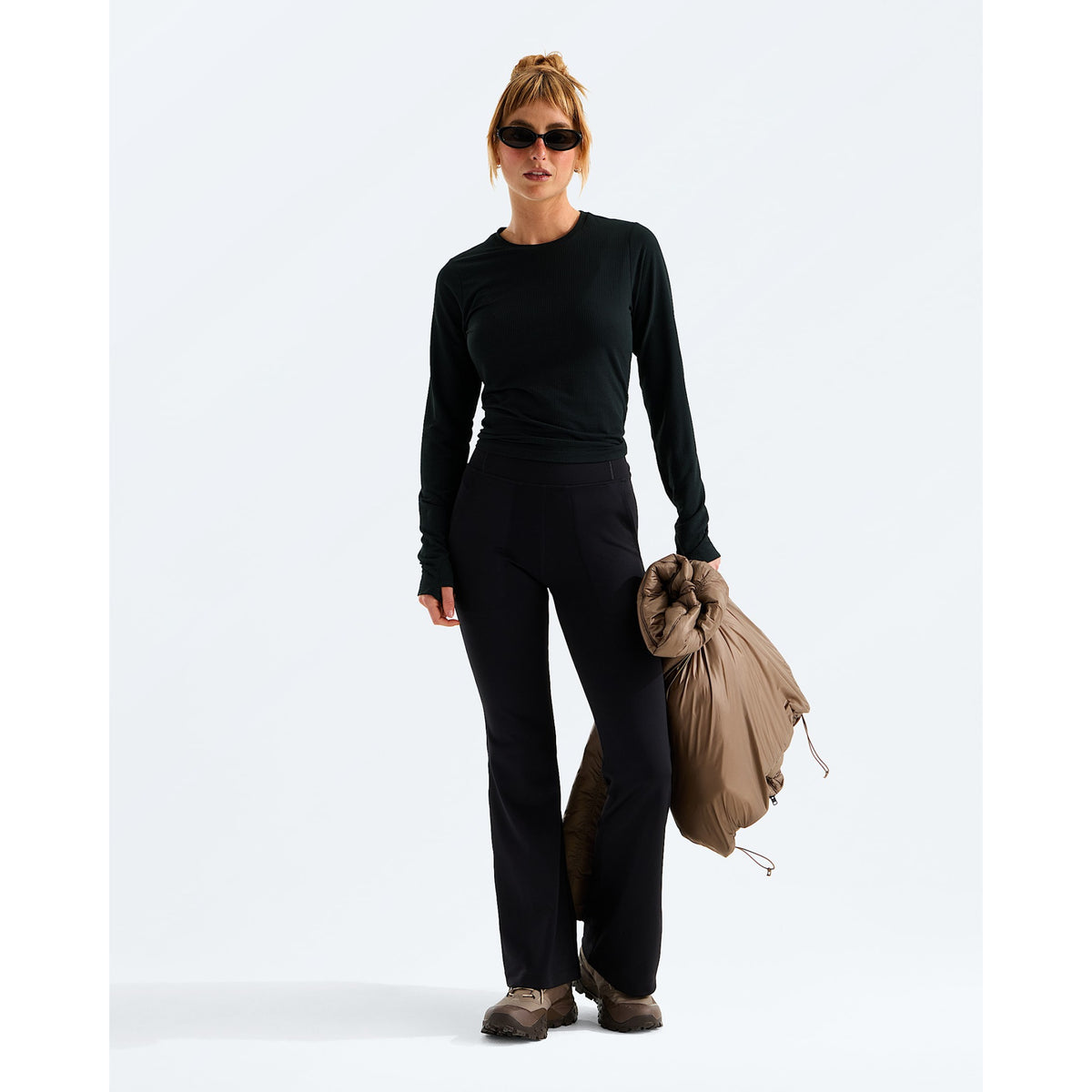 The North Face Womens Golden Ridge Ribbed Long-Sleeve Tee - TNF Black