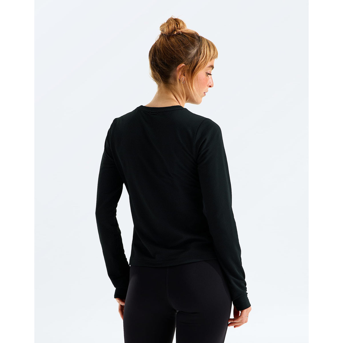The North Face Womens Golden Ridge Ribbed Long-Sleeve Tee - TNF Black