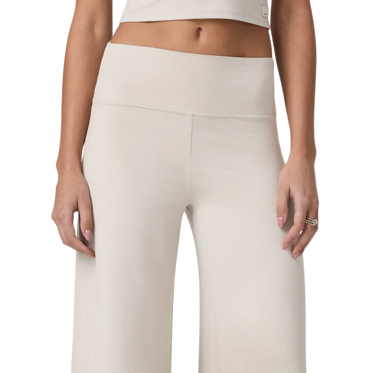 Vuori Womens Halo Easy Wideleg Pant- Ecru Heather
