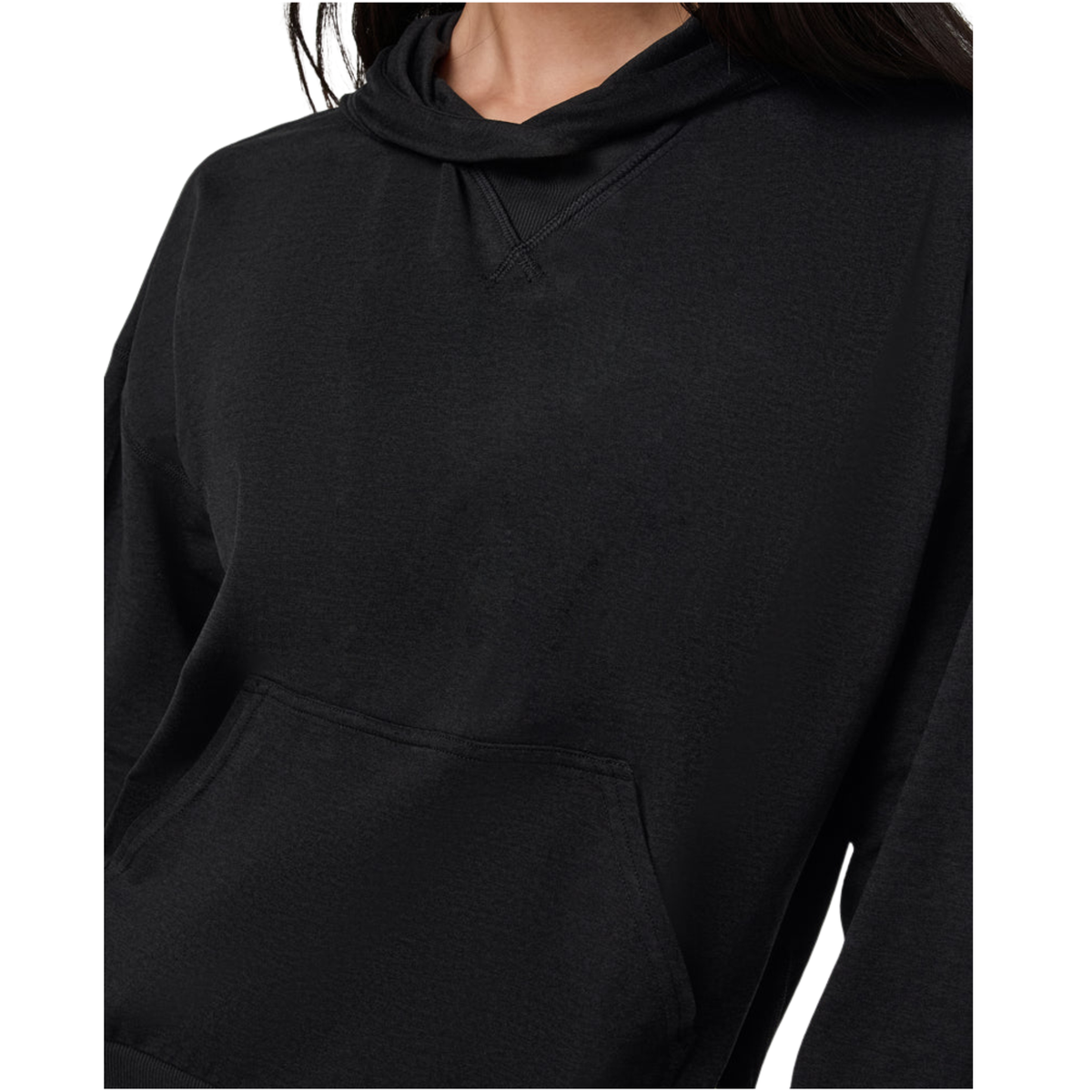 Vuori Womens Halo Modern Pullover Hoodie-Black Heather