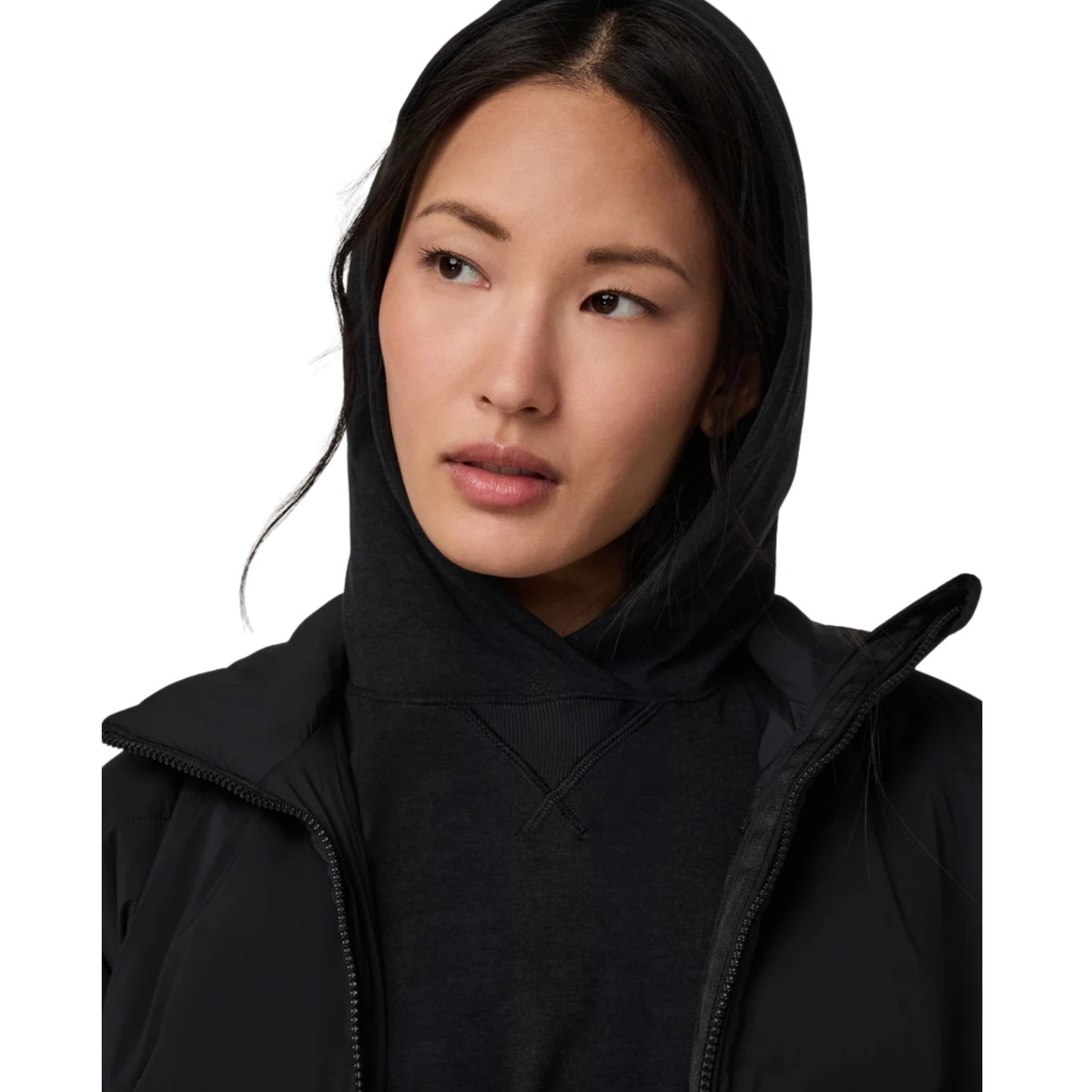 Vuori Womens Halo Modern Pullover Hoodie-Black Heather