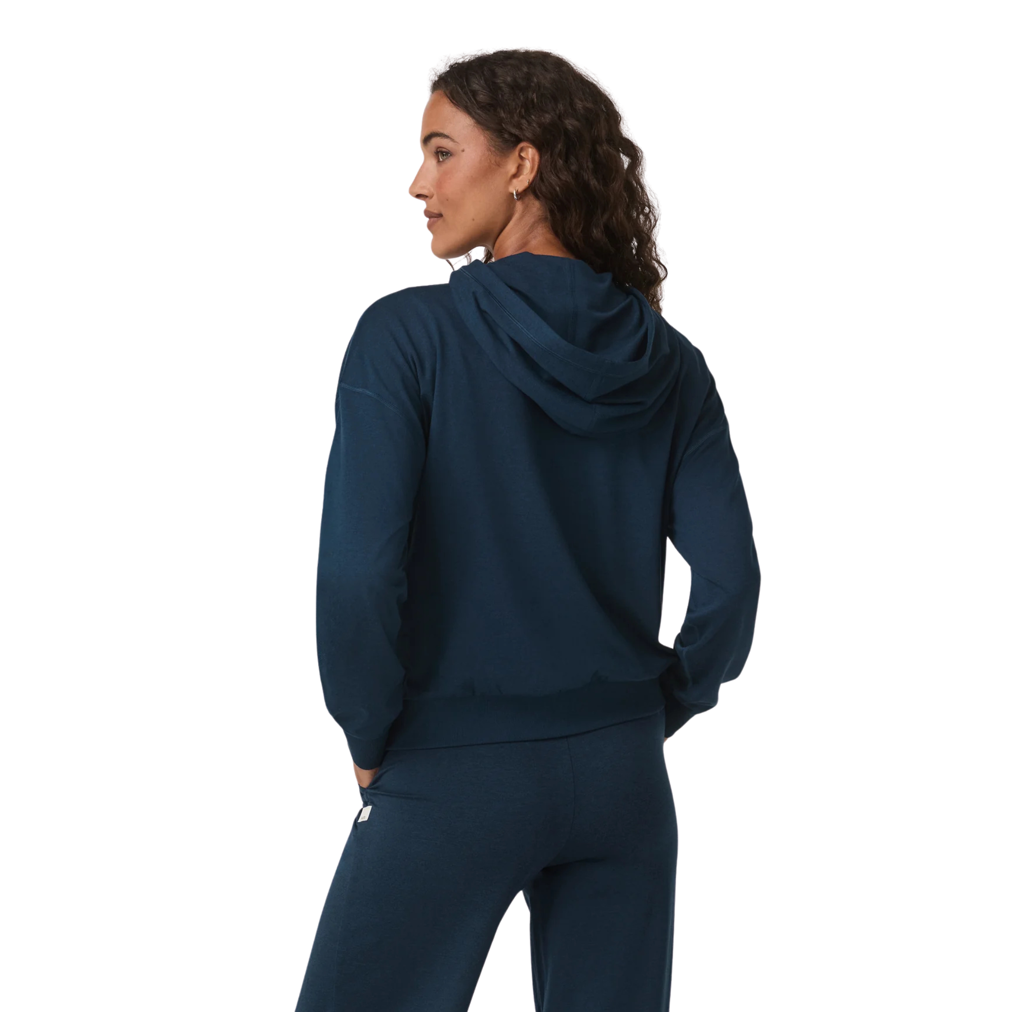 Vuori Womens Halo Modern Pullover Hoodie_Blue Coast Heather