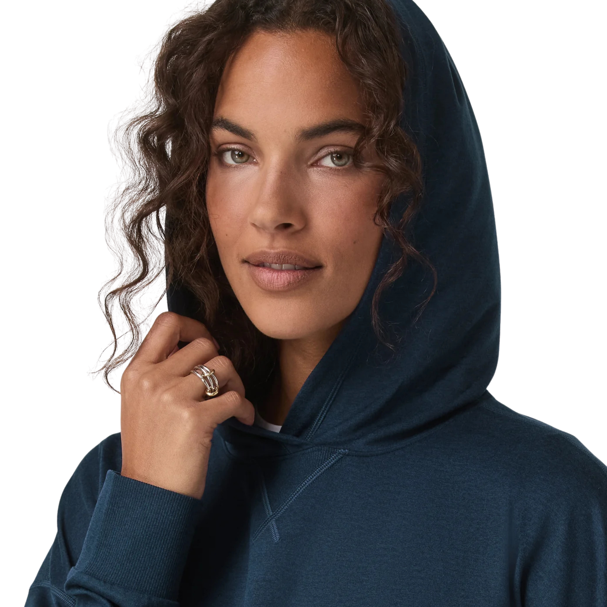 Vuori Womens Halo Modern Pullover Hoodie_Blue Coast Heather