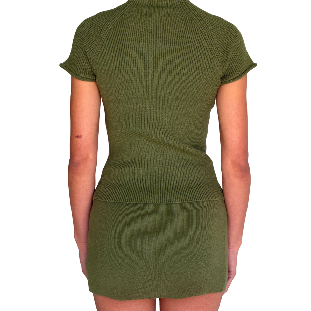 Frankies Bikinis Womens Harmony Cloud Knit Mock Neck Tee-Alpine