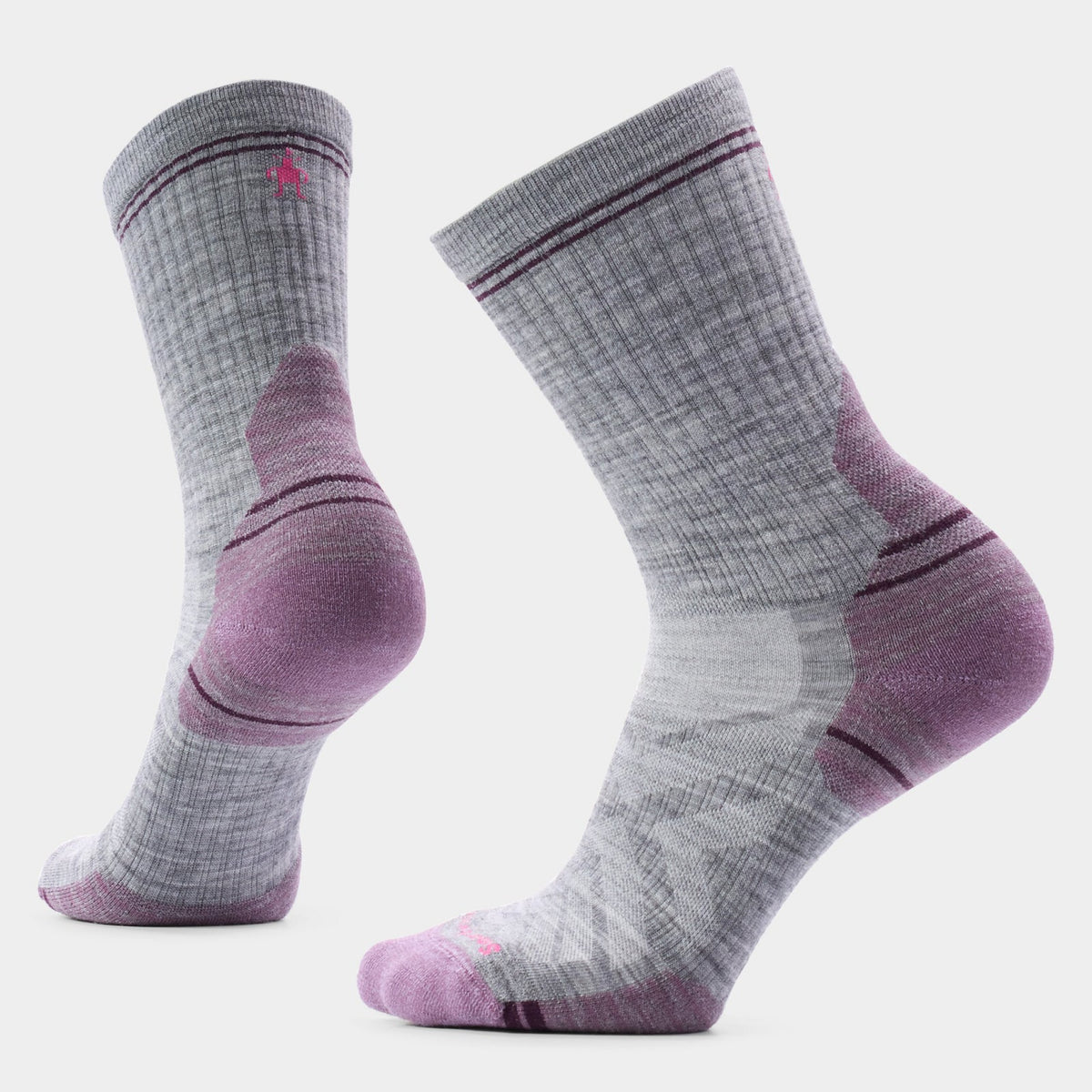 Smartwool Womens Hike Targeted Cushion Mid Crew Socks - Light Gray