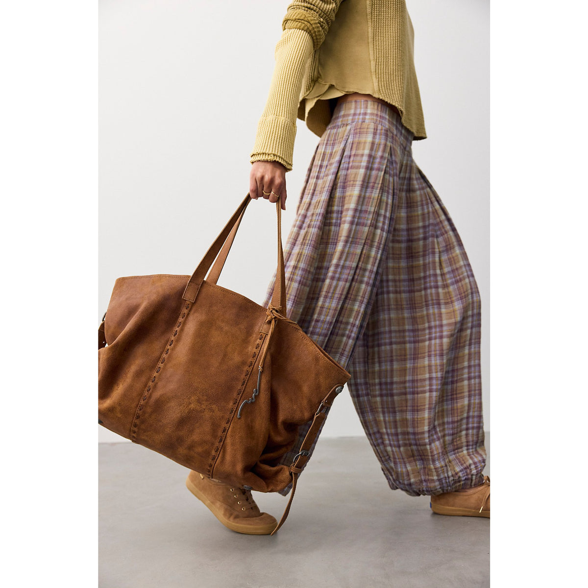 Free People Womens Hollis Tote - Cognac