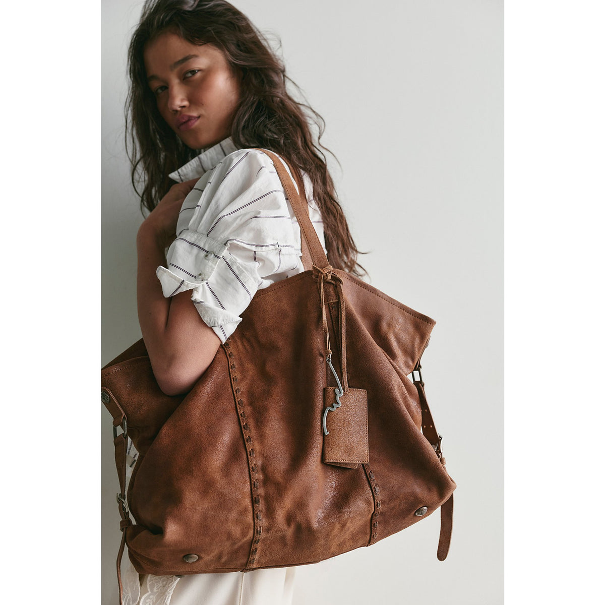Free People Womens Hollis Tote - Cognac