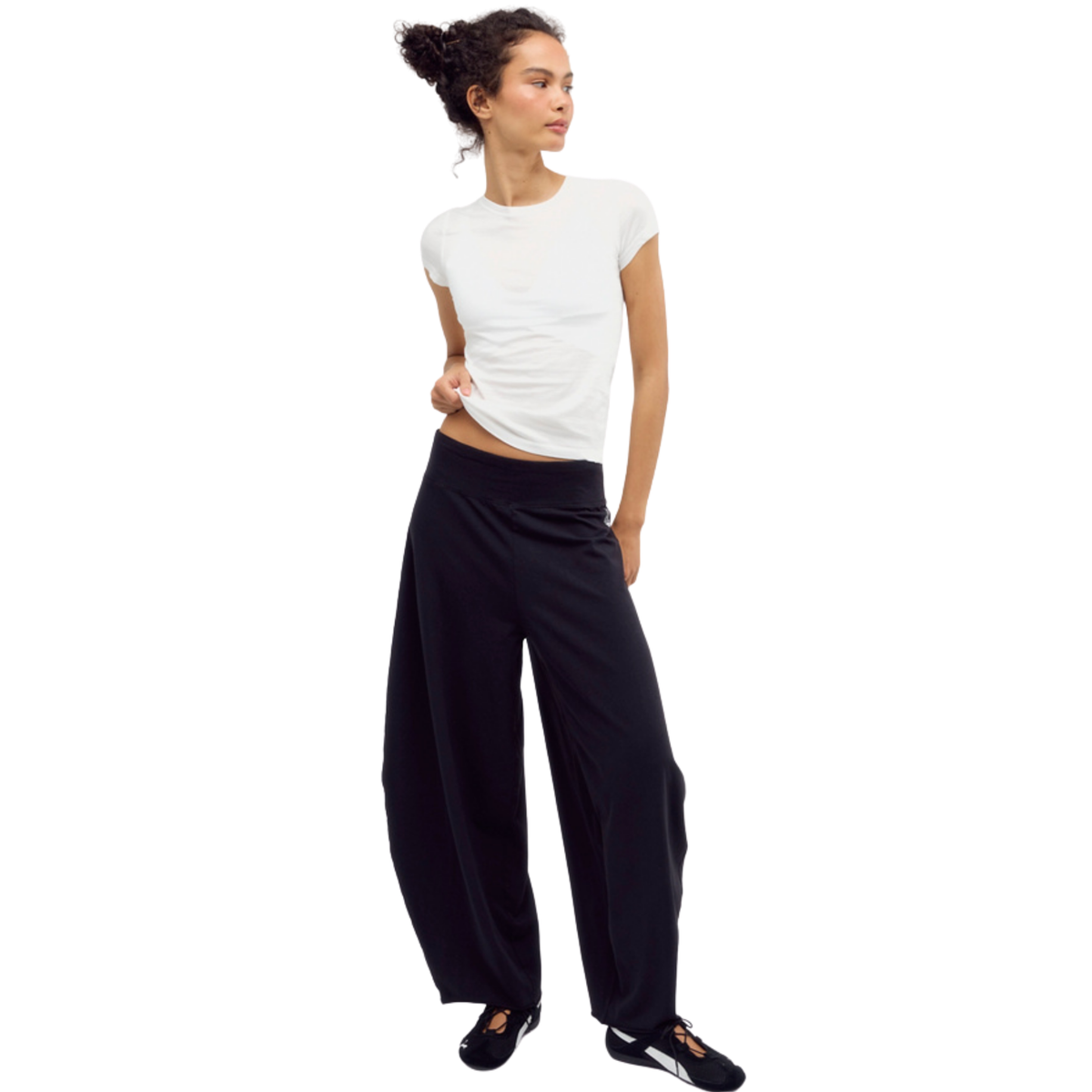Free People Womens Hot Shot Easy Pant-0009_Solid Black