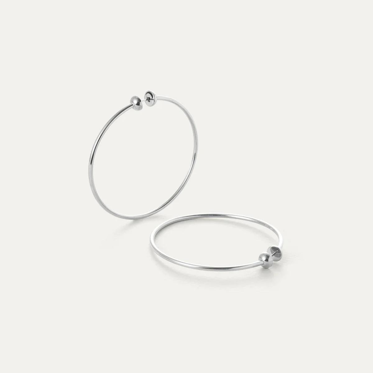 Jenny Bird Womens Icon Hoops Medium in Rhodium-Rhodium