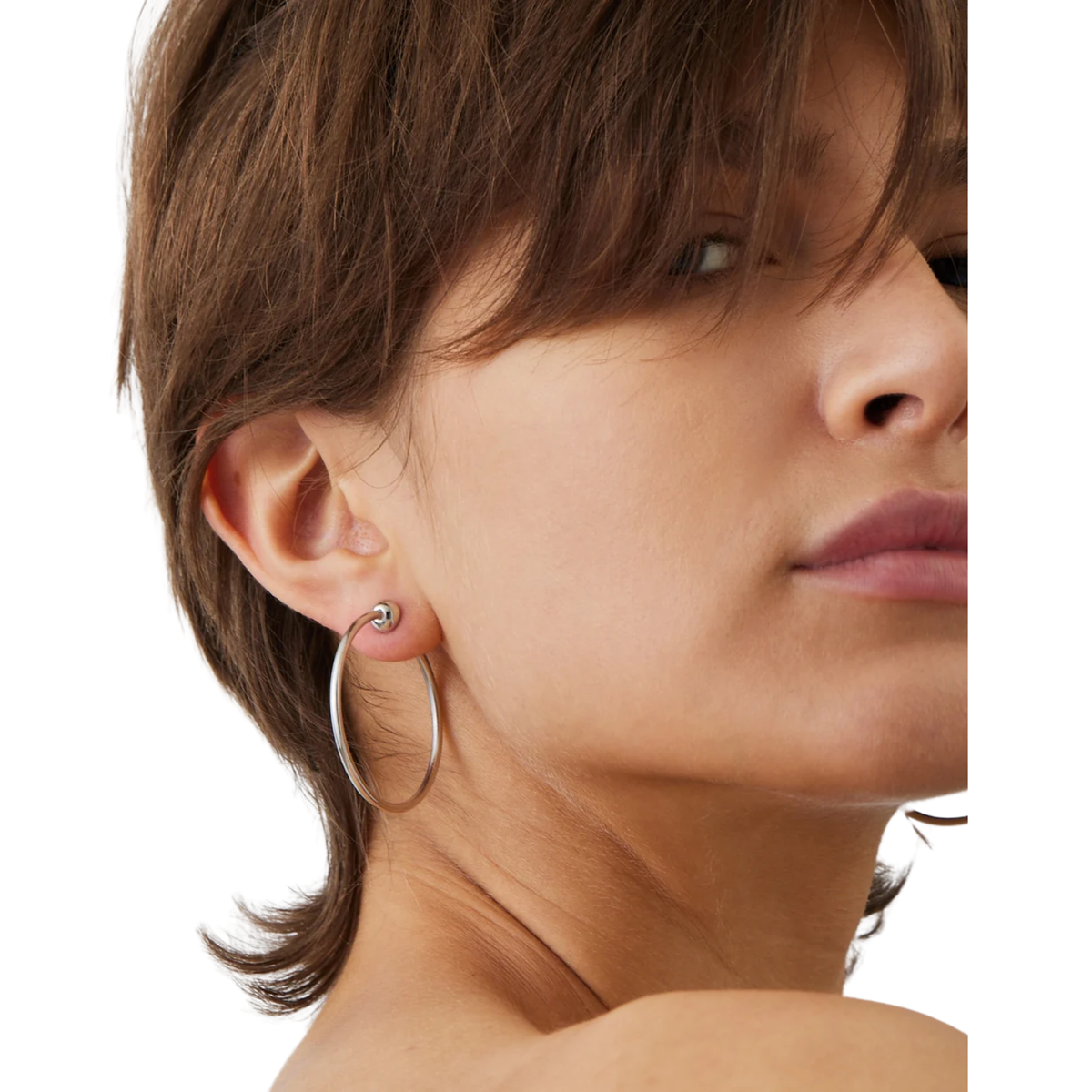 Jenny Bird Womens Icon Hoops Small in Rhodium-Rhodium