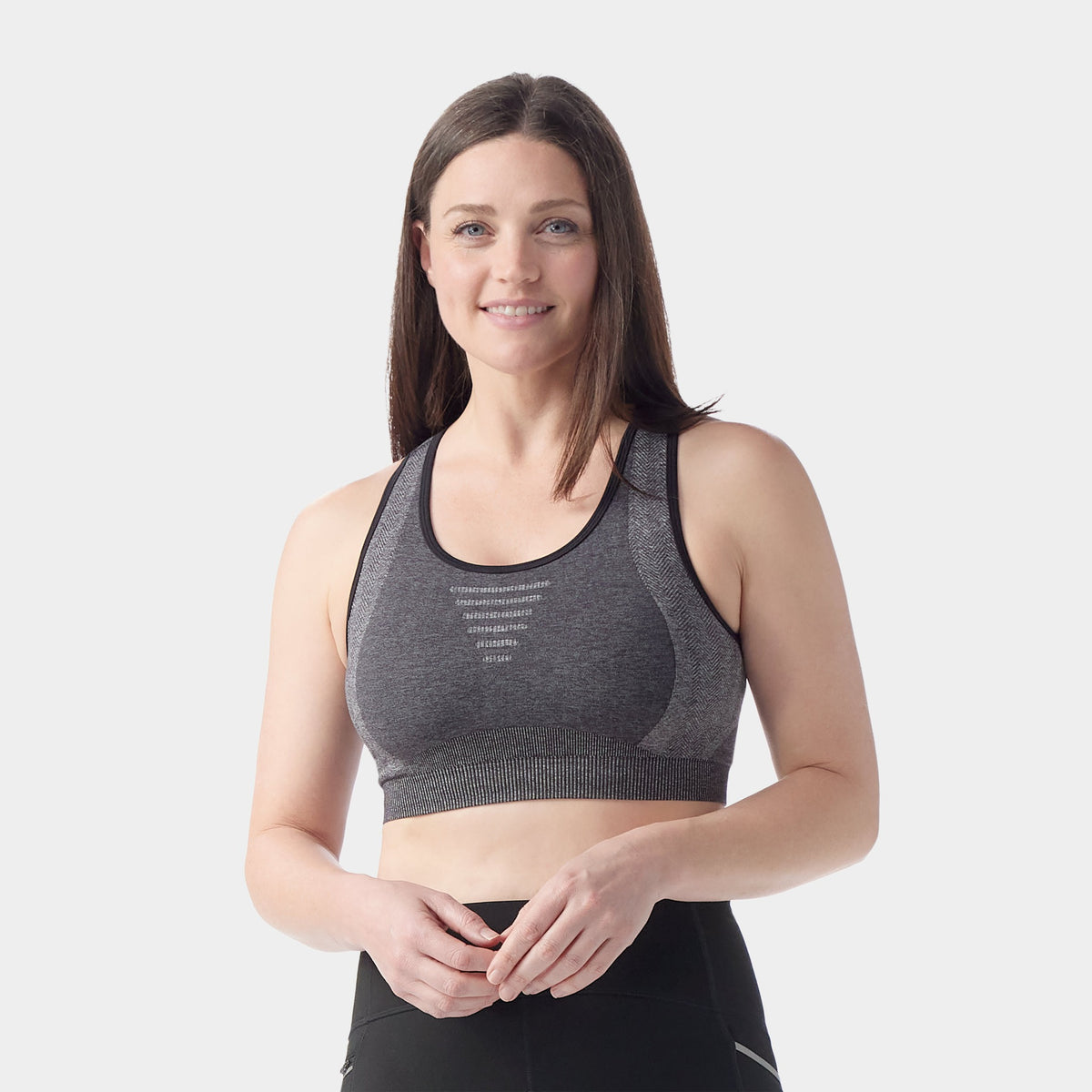 Smartwool Womens Intraknit Racerback Bra - Black Heather