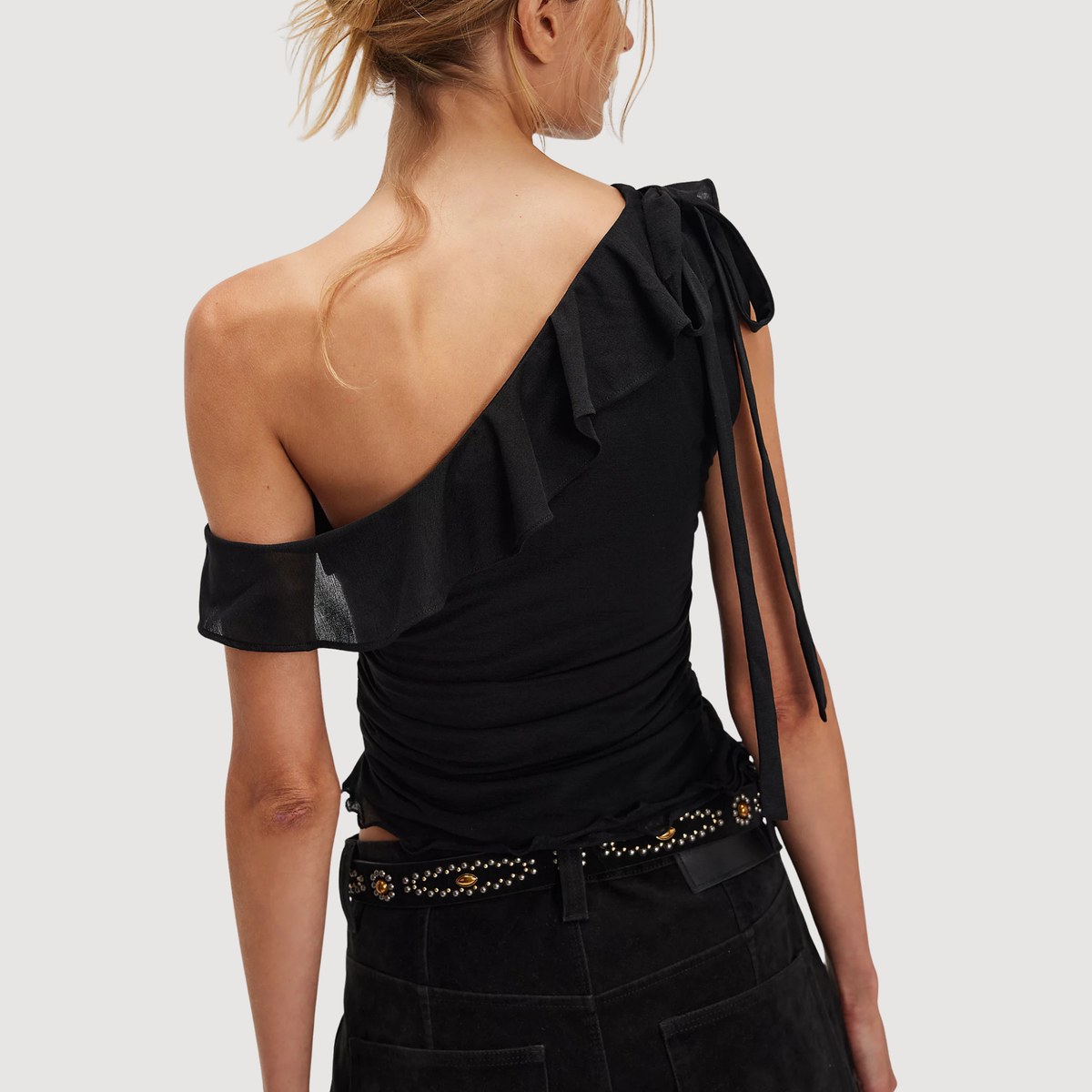 Free People Womens Isla One Shoulder-Black
