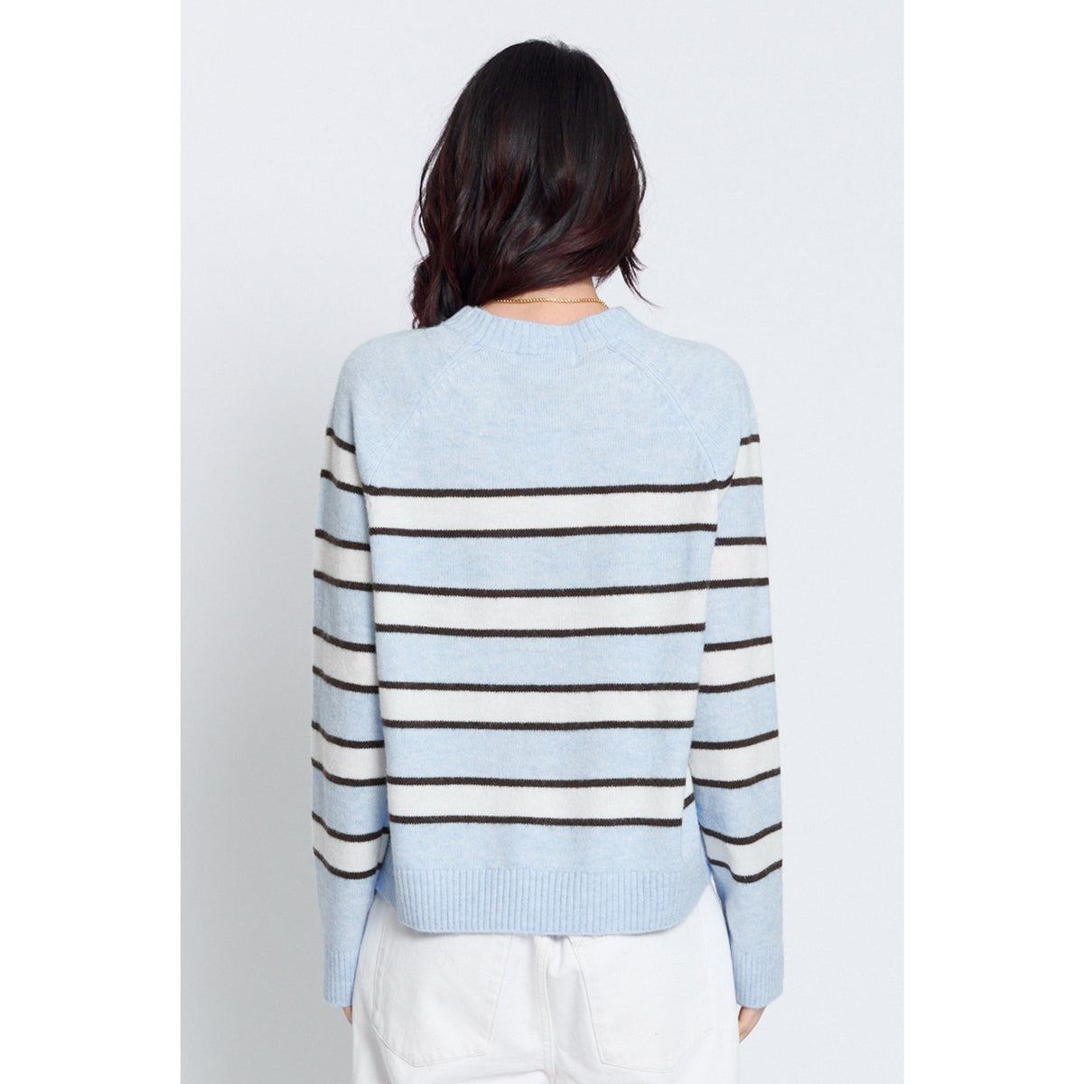 Central Park West Womens Isla Striped Oversized Raglan