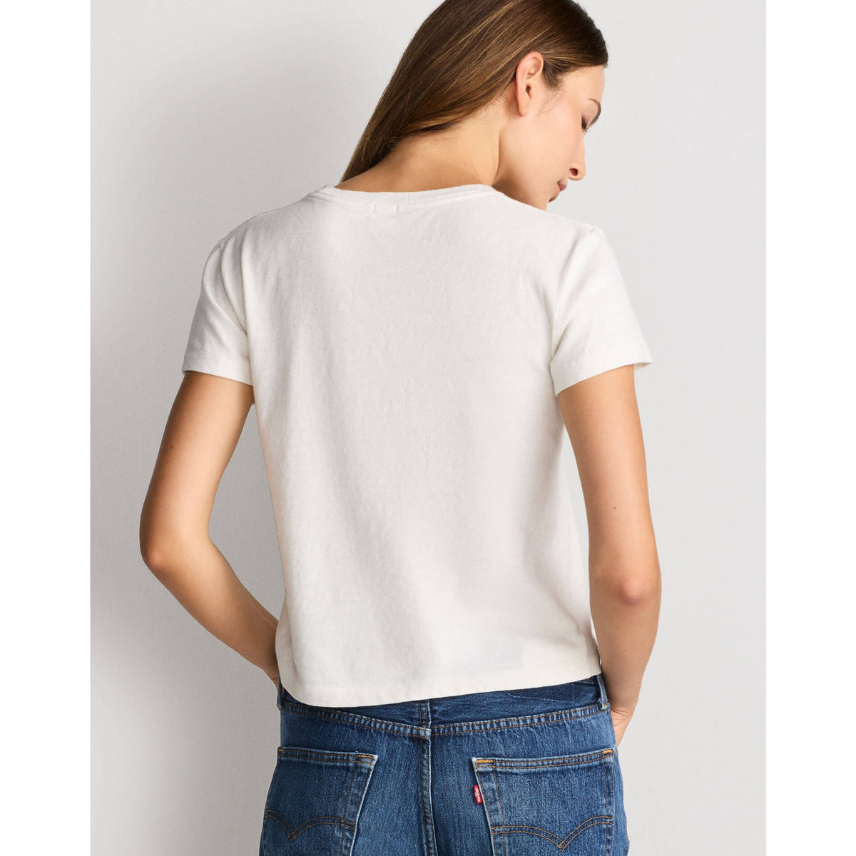 Re/Done Womens Janes Bar Classic Tee - Vintage White
