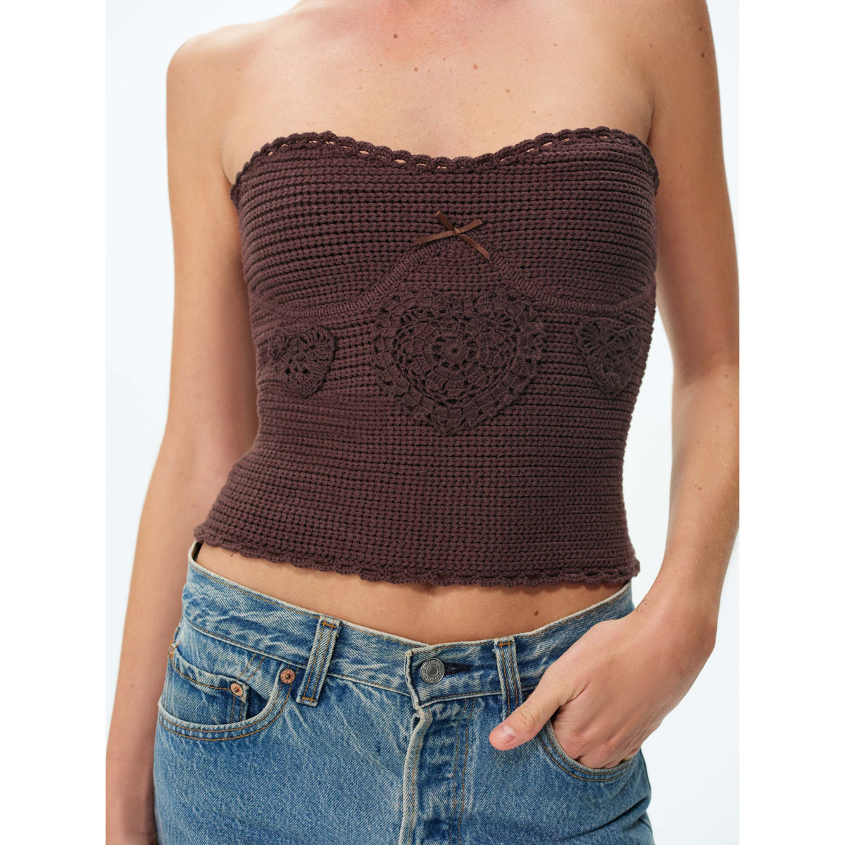 For Love And Lemons Womens Kalil Top in Brown