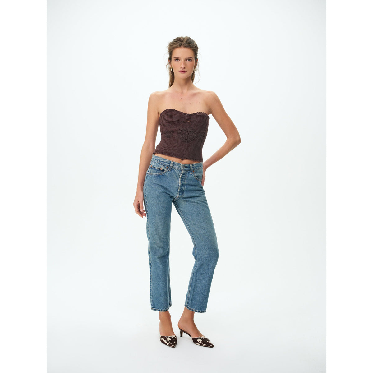 For Love And Lemons Womens Kalil Top in Brown