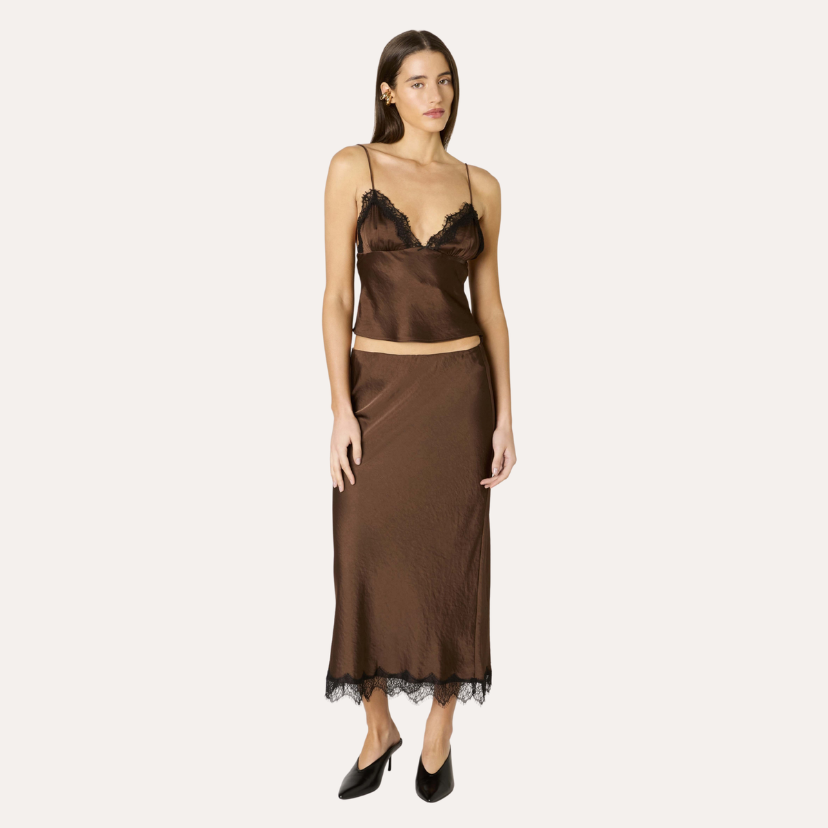 Place Showroom Womens Kingsley Top -  Chocolate