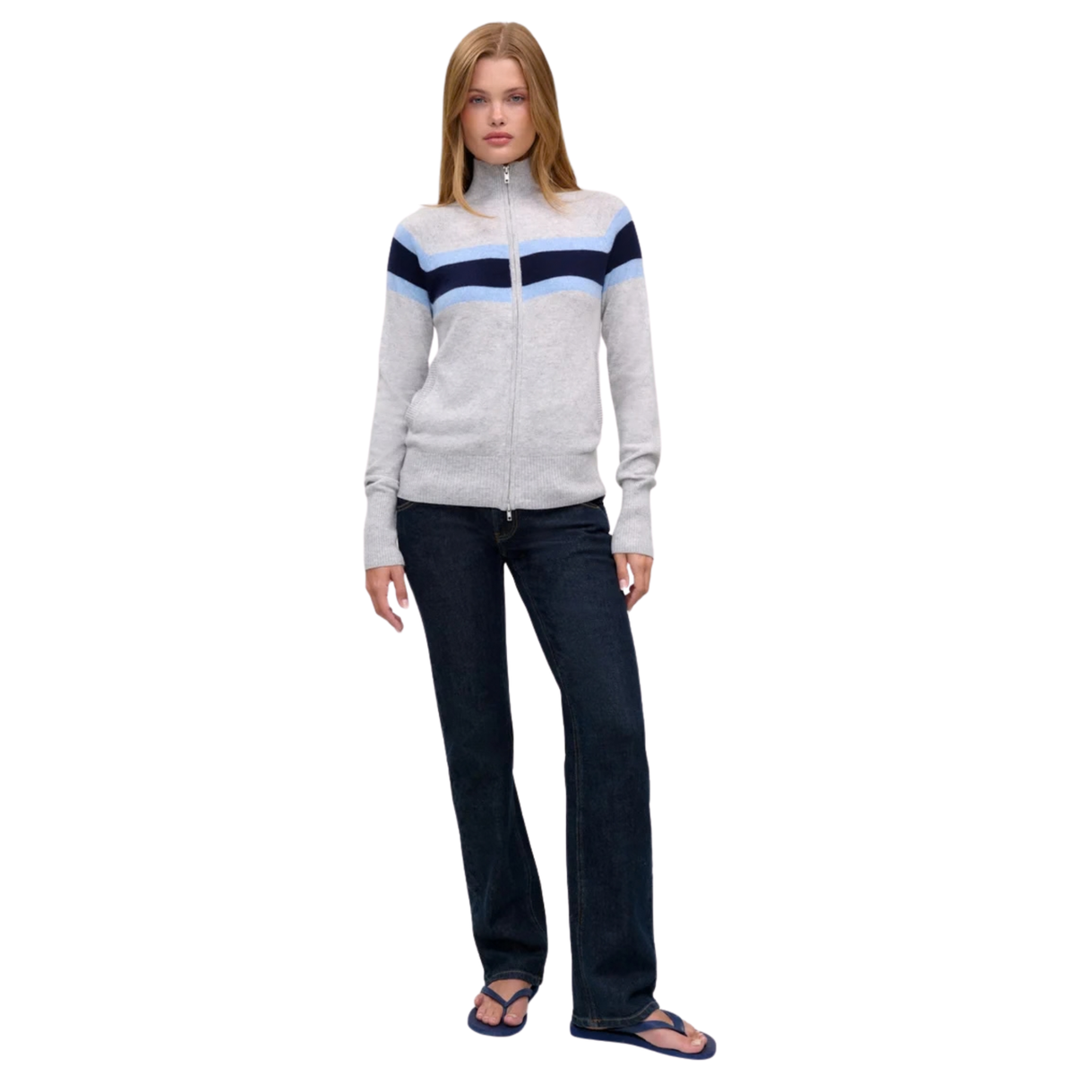 Frankies Bikinis Womens Kingston Cashmere Knit Zip Up-Notebook