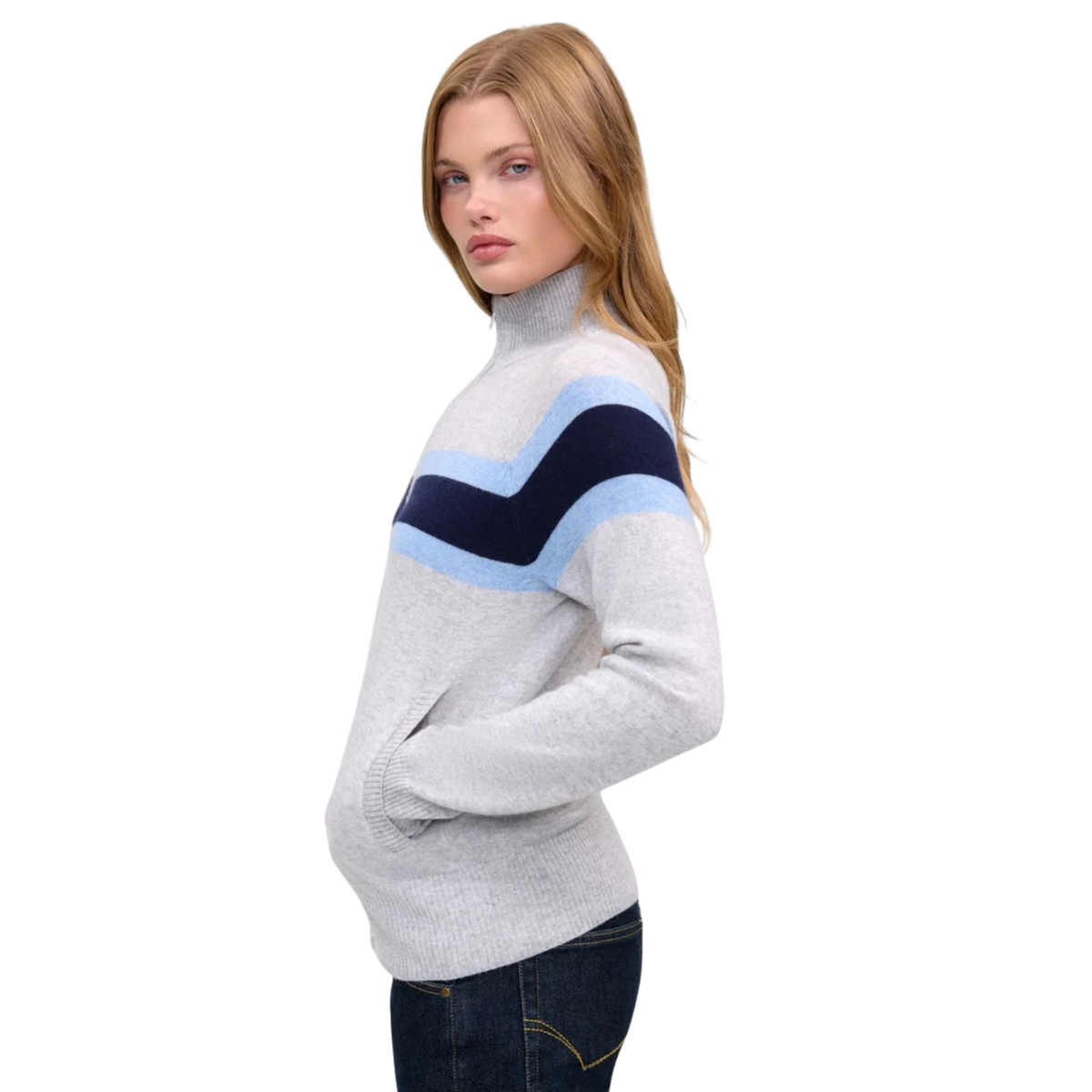 Frankies Bikinis Womens Kingston Cashmere Knit Zip Up-Notebook