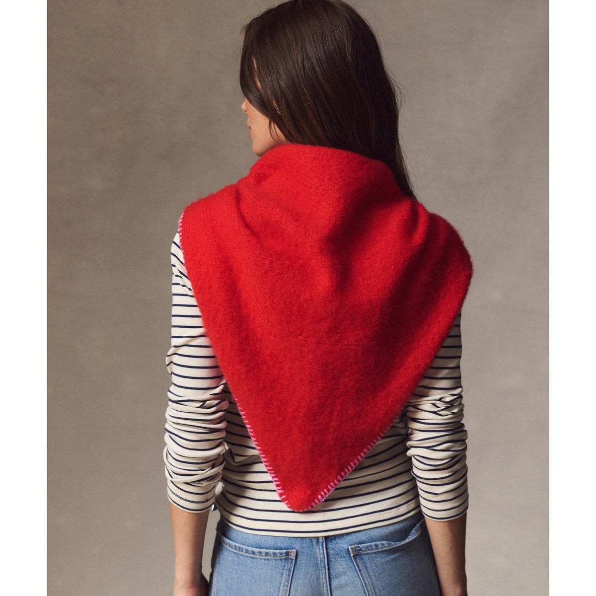 Marine Layer Womens Knit Bandana in Poinsettia - Poinsettia