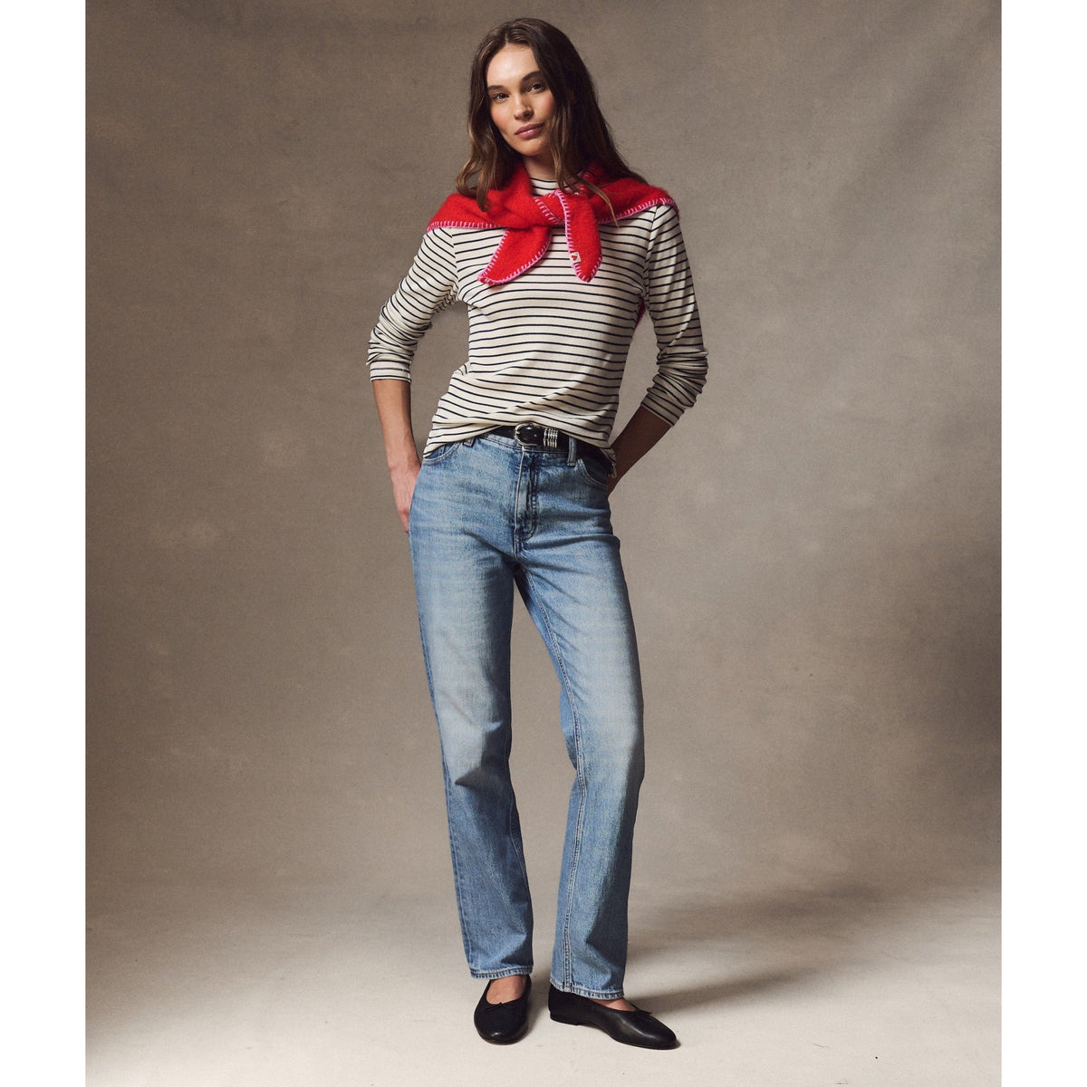 Marine Layer Womens Knit Bandana in Poinsettia - Poinsettia