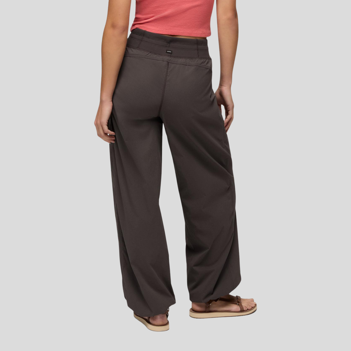 Prana Womens Koen Mid Rise Wide Leg Pant-Basalt