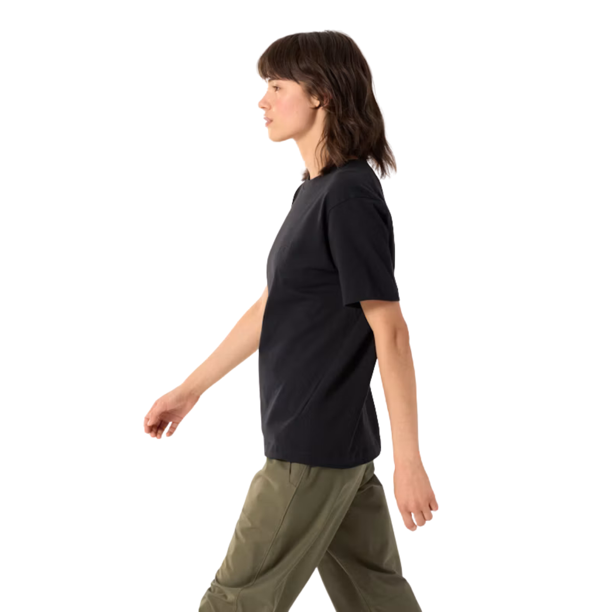 Arcteryx Womens Kragg Cotton Little Bird Crew SS-Black & Black